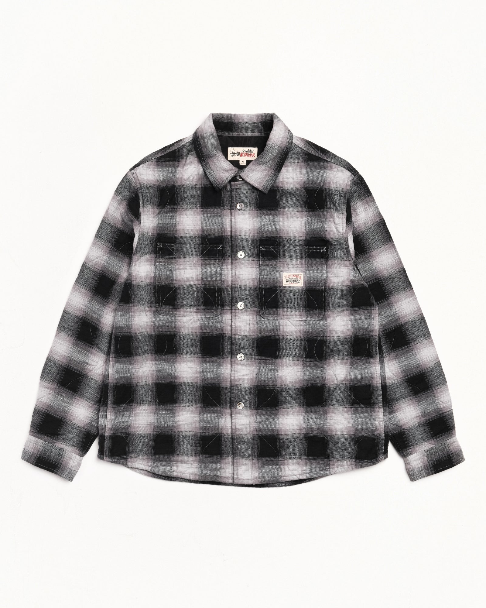 トップス stussy QUILTED PLAID SHIRT JACKET s Quilted Plaid Shirt Jacket – Grey | Tops & Shirts | Stüssy Canada