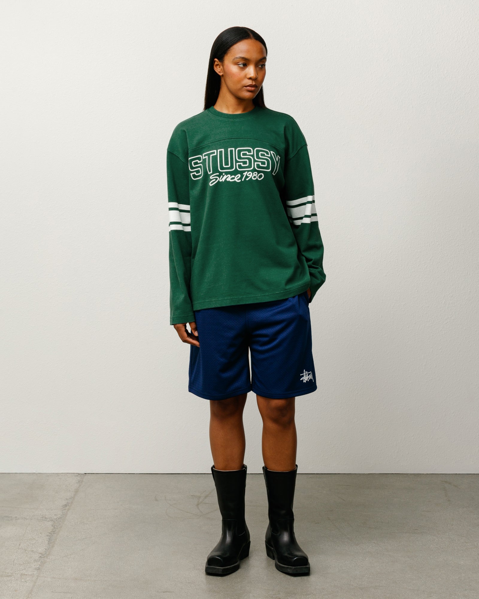 Football Crew – Green | Tops & Shirts | Stüssy Canada