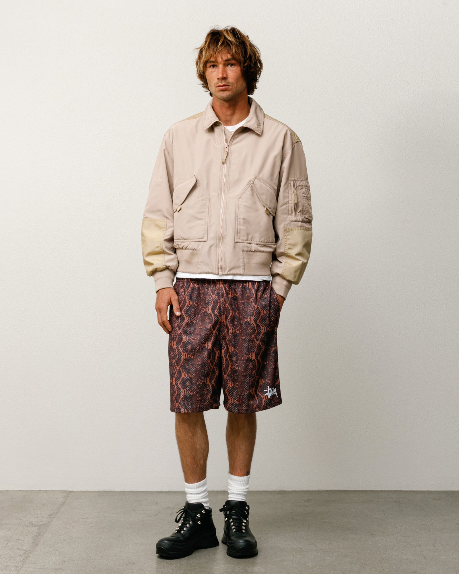 Mock Neck Flight Bomber – Khaki | Outerwear | Stüssy Canada
