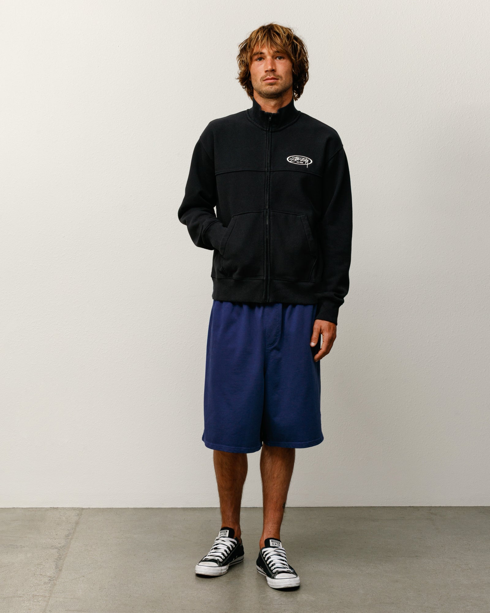 Fleece Track Jacket – Black | Zip-up Fleece | Stüssy Canada