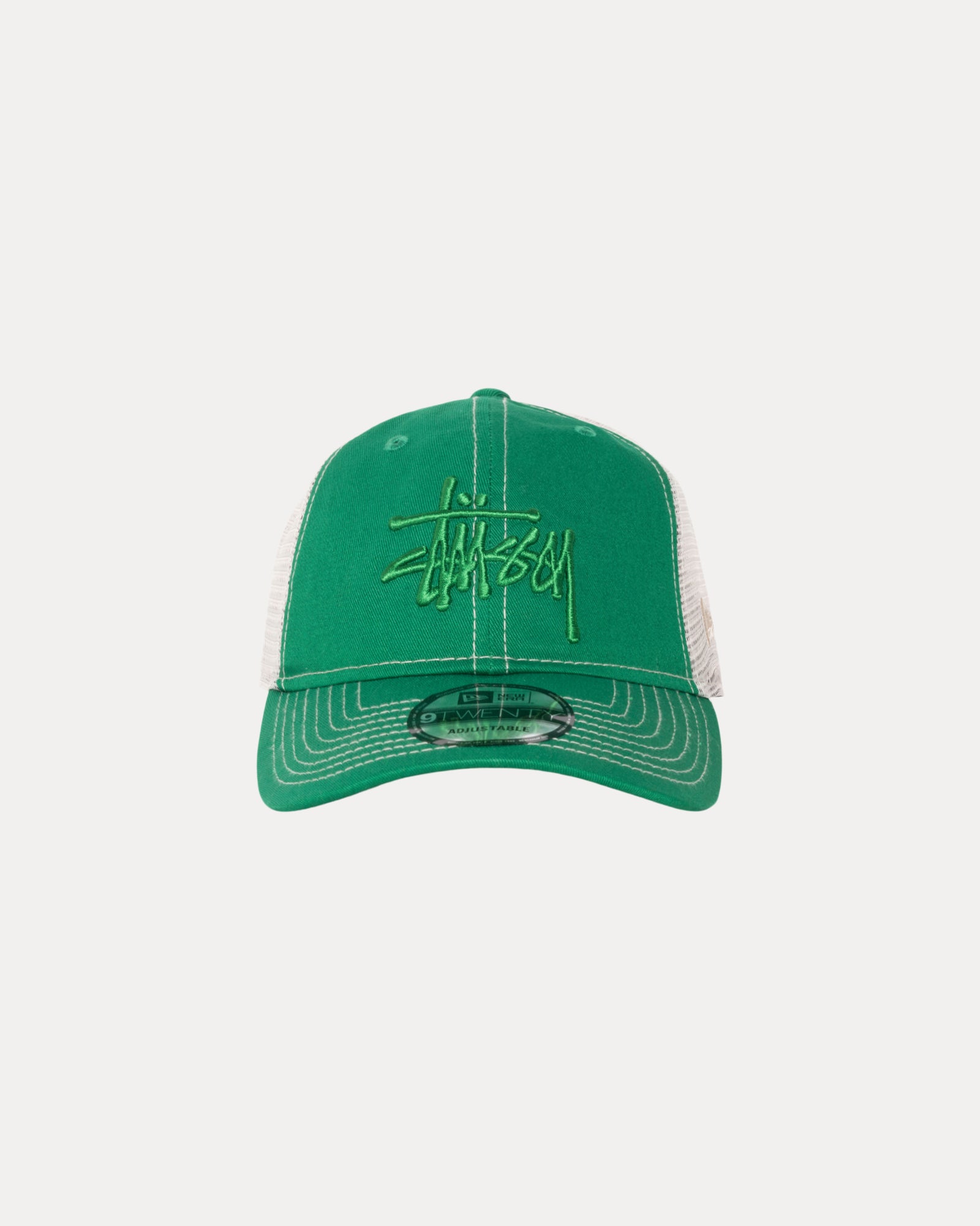 STUSSY×NEW ERA 9TWENTY BASIC green Stussy New Era 9Twenty Basic Trucker Green Men's - SS24 - US