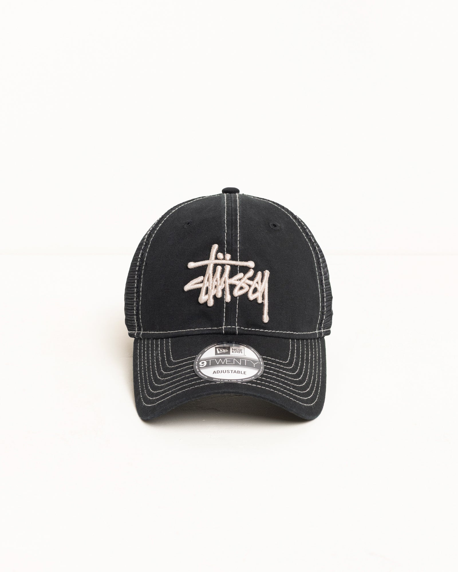 New Era 9Twenty Washed Basic Trucker – Black | Headwear | Stüssy
