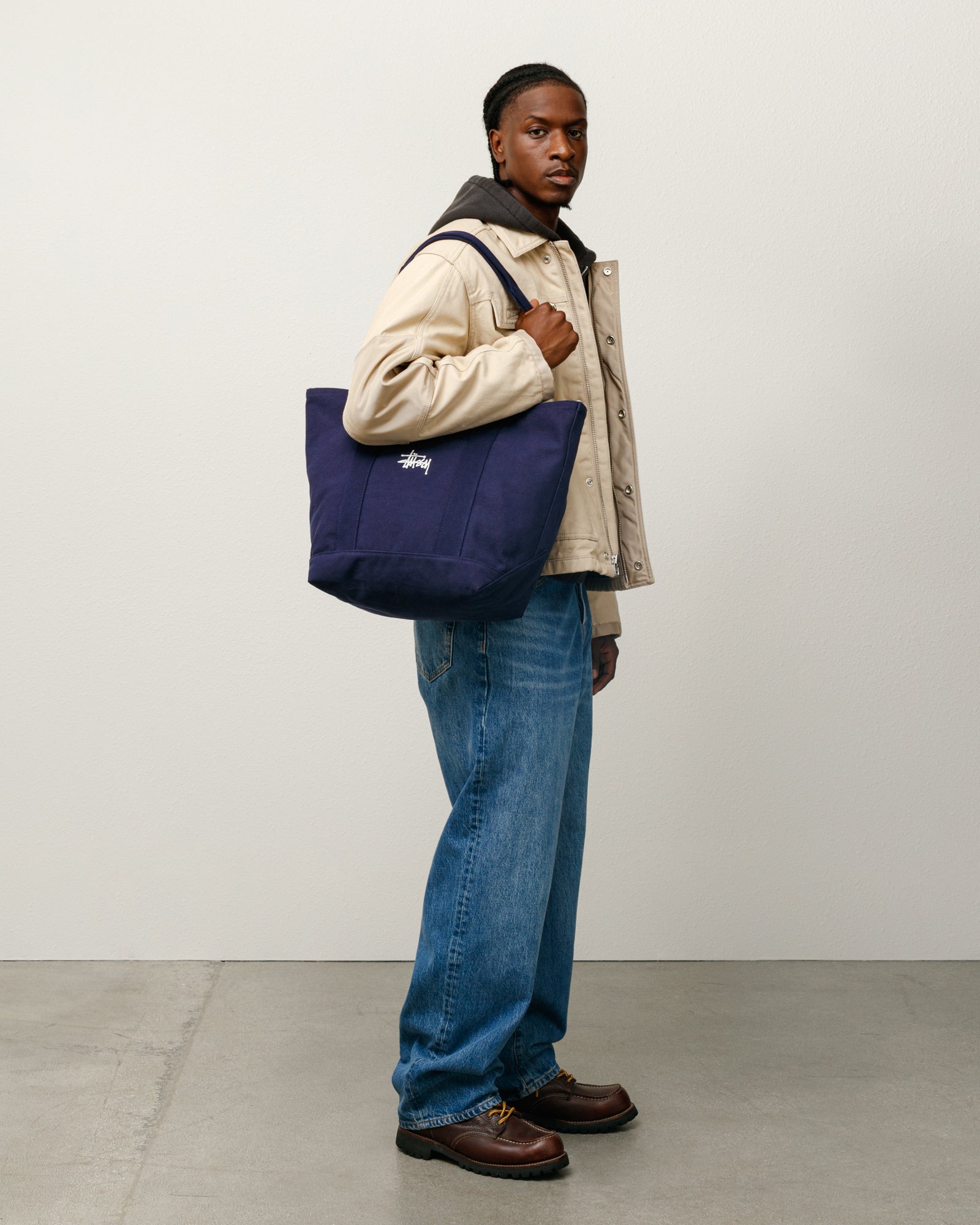 Canvas Market Tote – Navy | Accessories | Stüssy Canada
