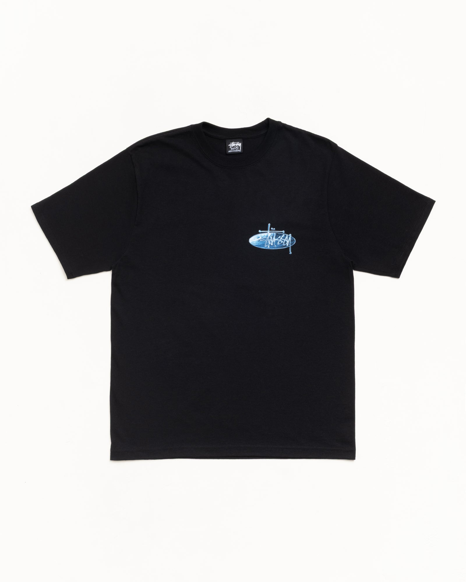 Wave Oval Tee – Black | Tees | Stüssy Canada