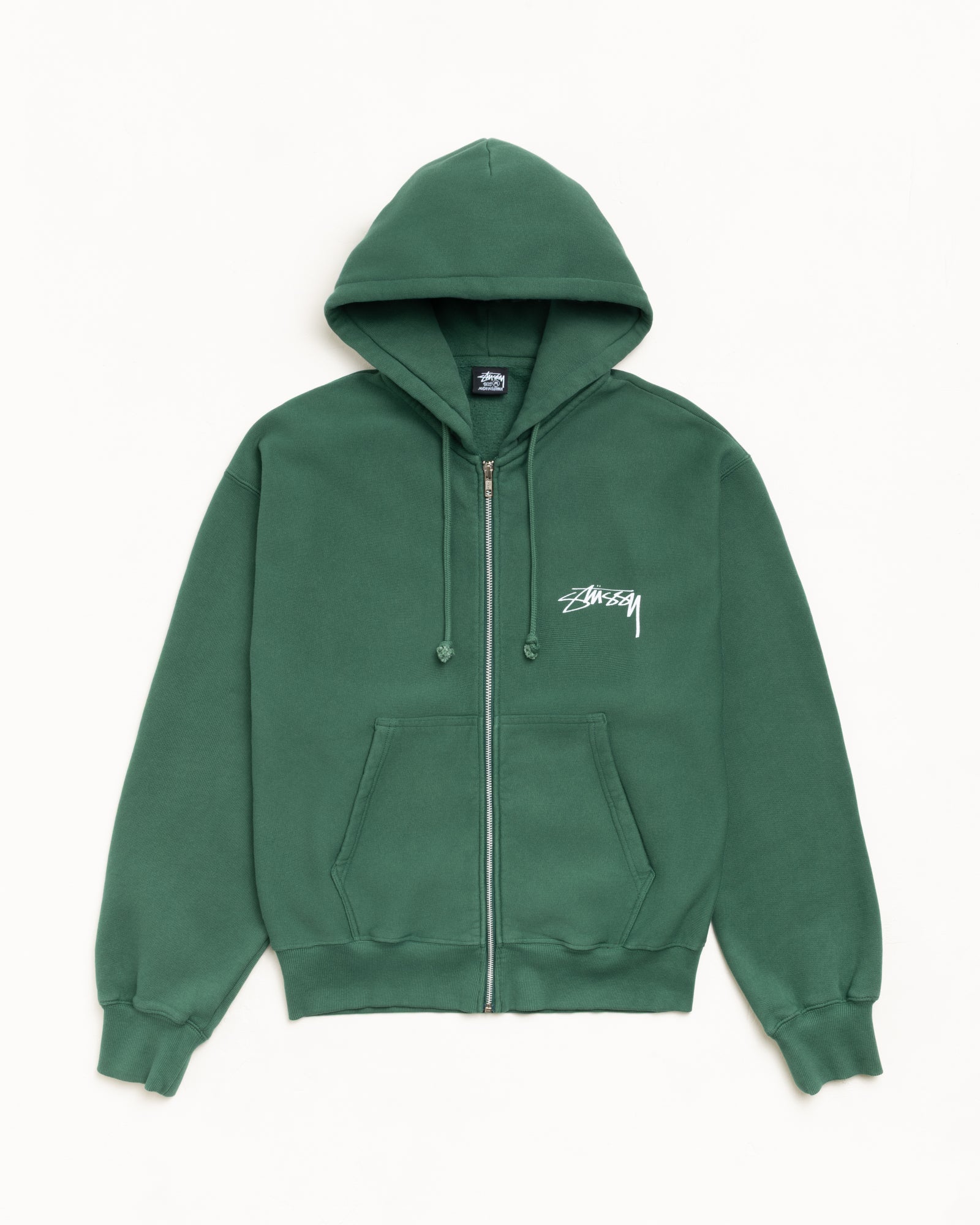 Skate Stack Zip Hoodie Pigment Dyed – Pine | Sweats | Stüssy Canada