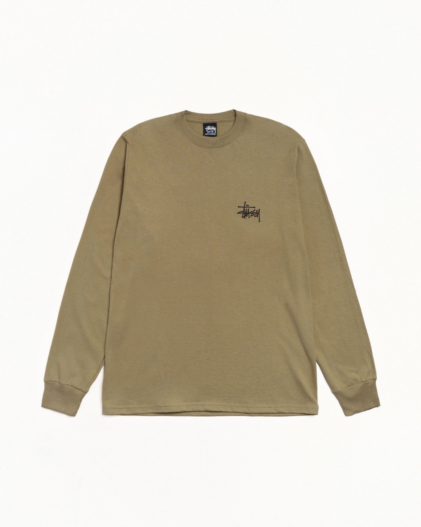 Basic Stüssy LS Tee – Army | Tee & Sweats | Stüssy Canada