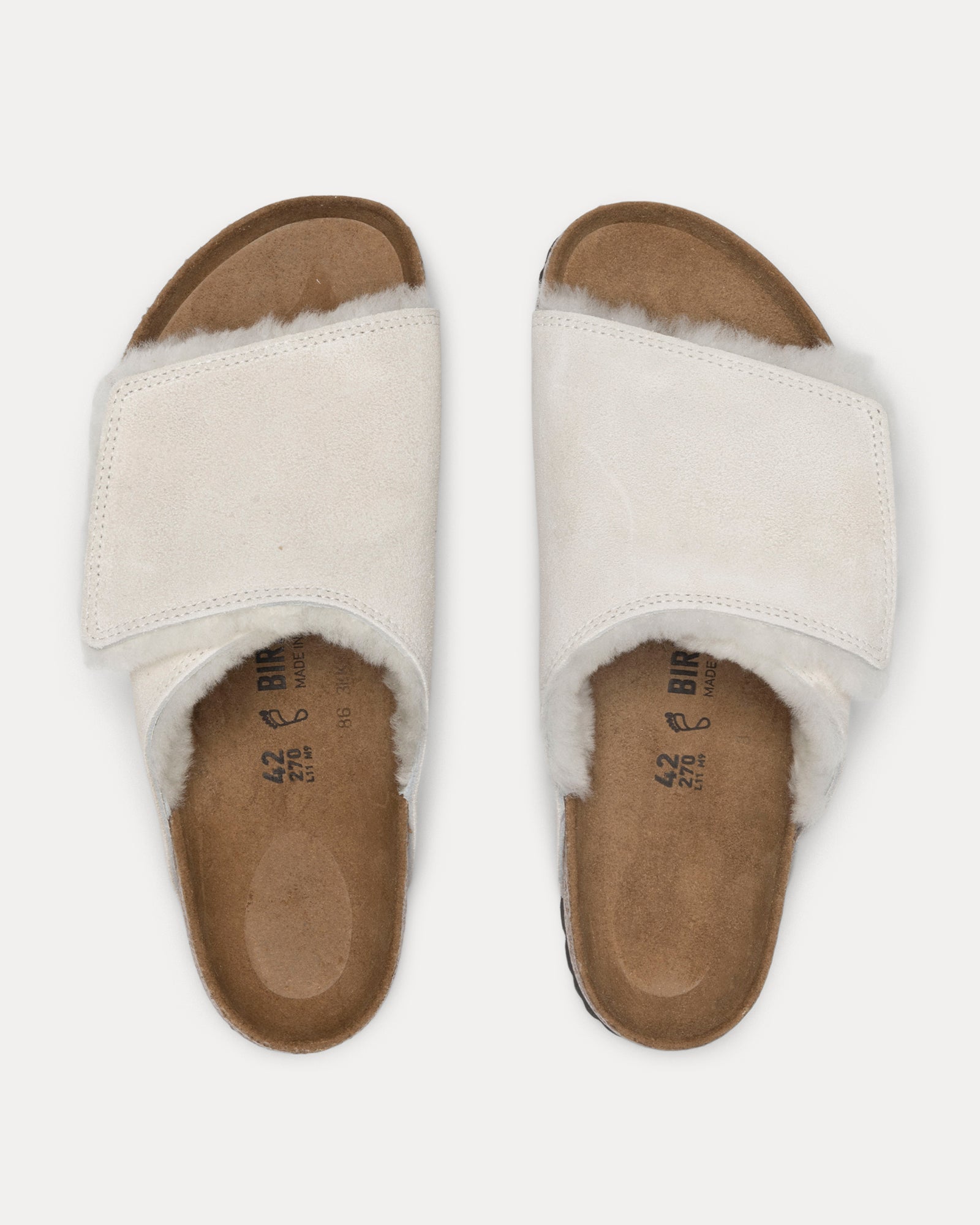Slide Suede Shearling Stussy Accessories In Bone