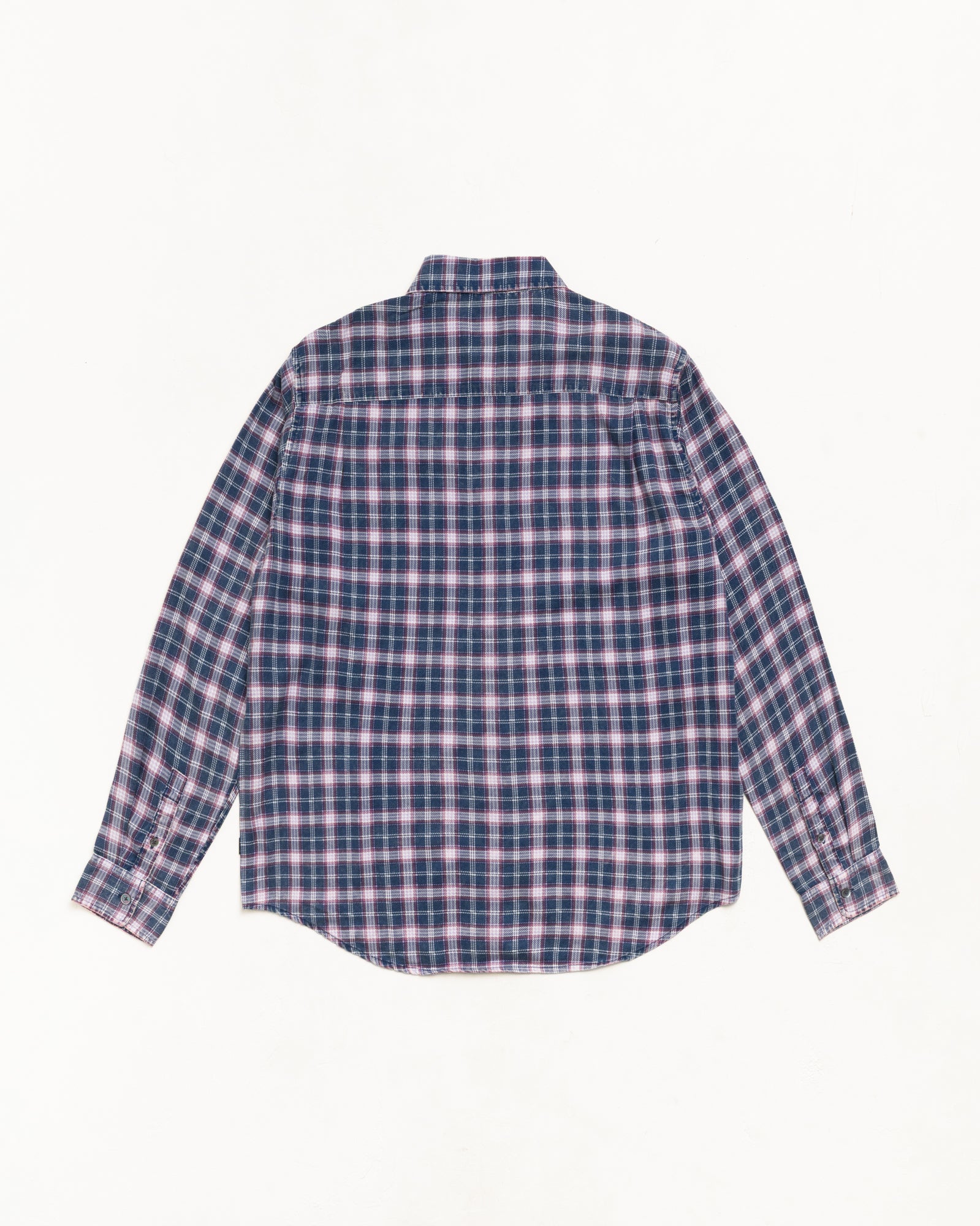 Matthew Plaid Shirt Unisex Short Sleeve In Navy