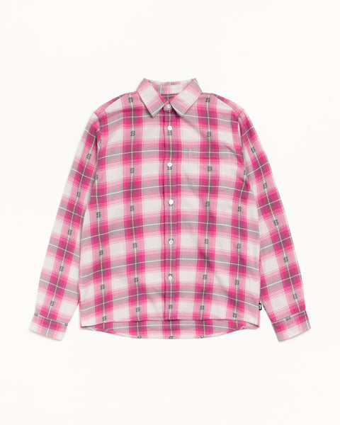 Motif Plaid Shirt Mens Long Sleeve In Pink