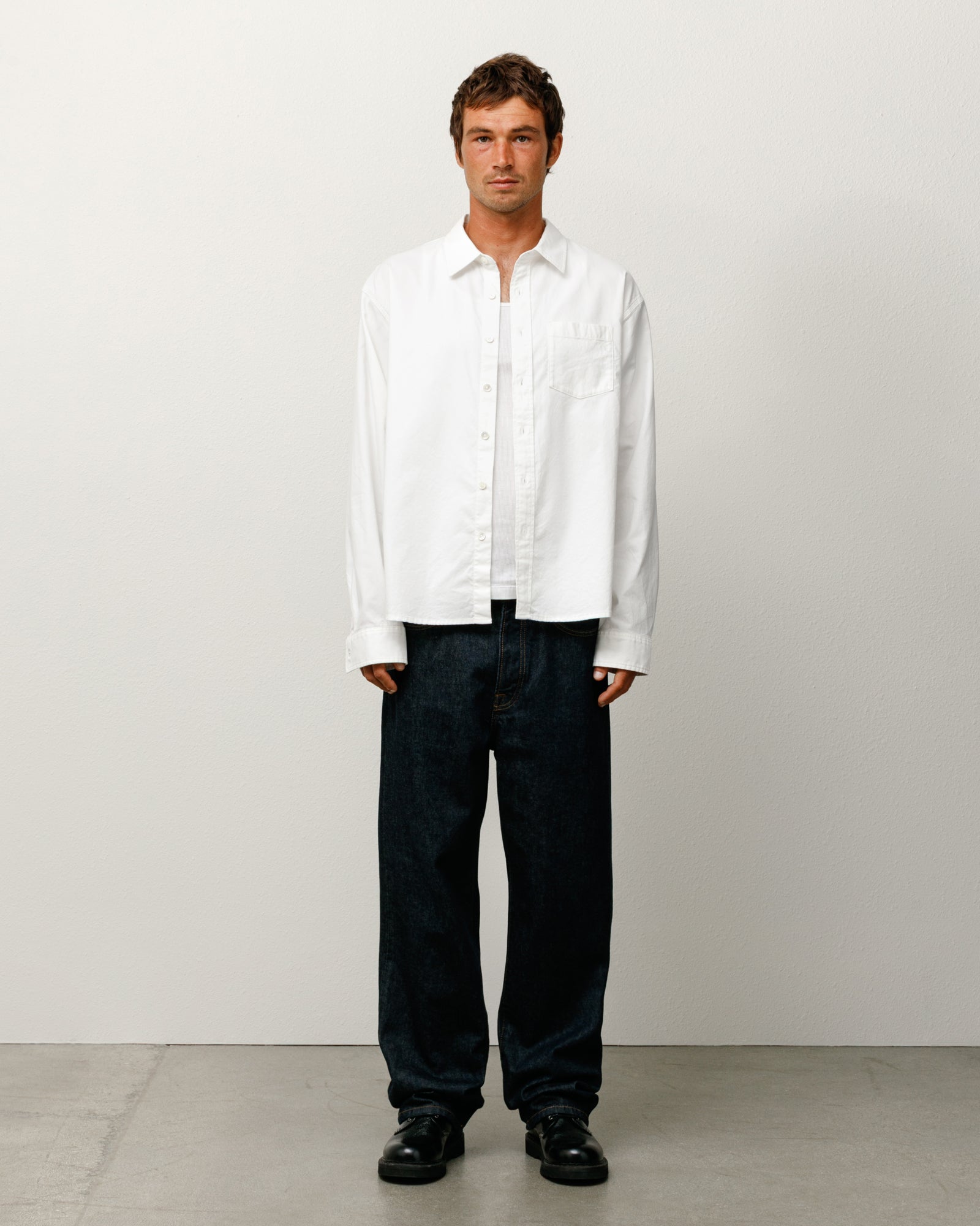 Oxford Ls Shirt Mens Long Sleeve In White