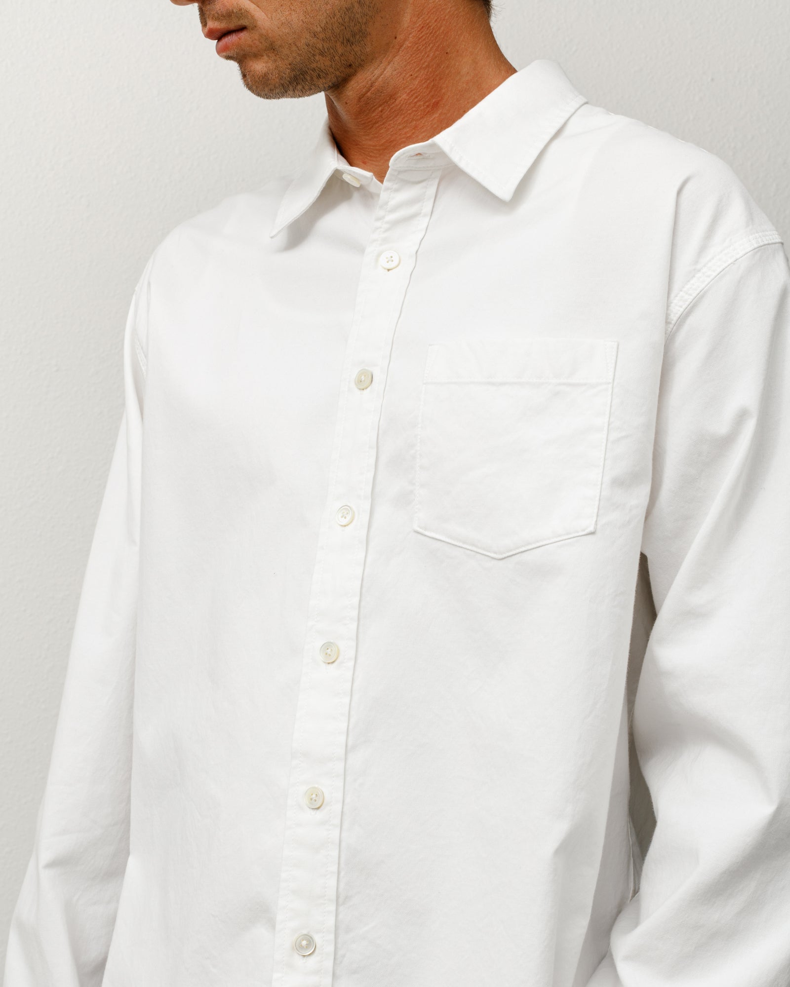 Oxford Ls Shirt Mens Long Sleeve In White