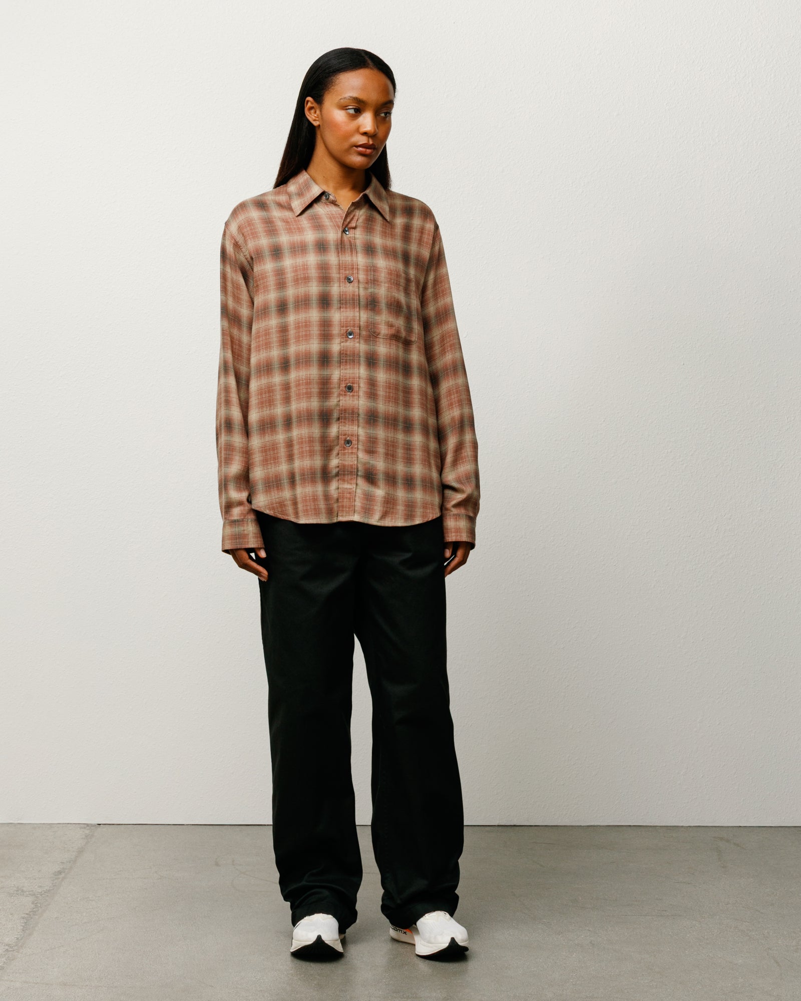 Matthew Plaid Shirt Sd Mens Long Sleeve In Brick