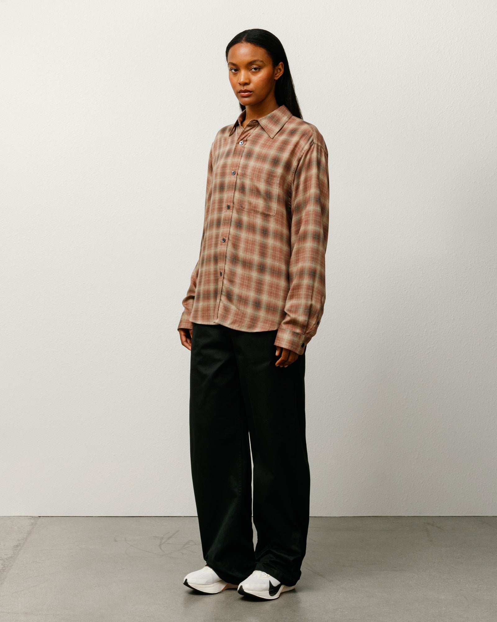 Matthew Plaid Shirt Sd Mens Long Sleeve In Brick