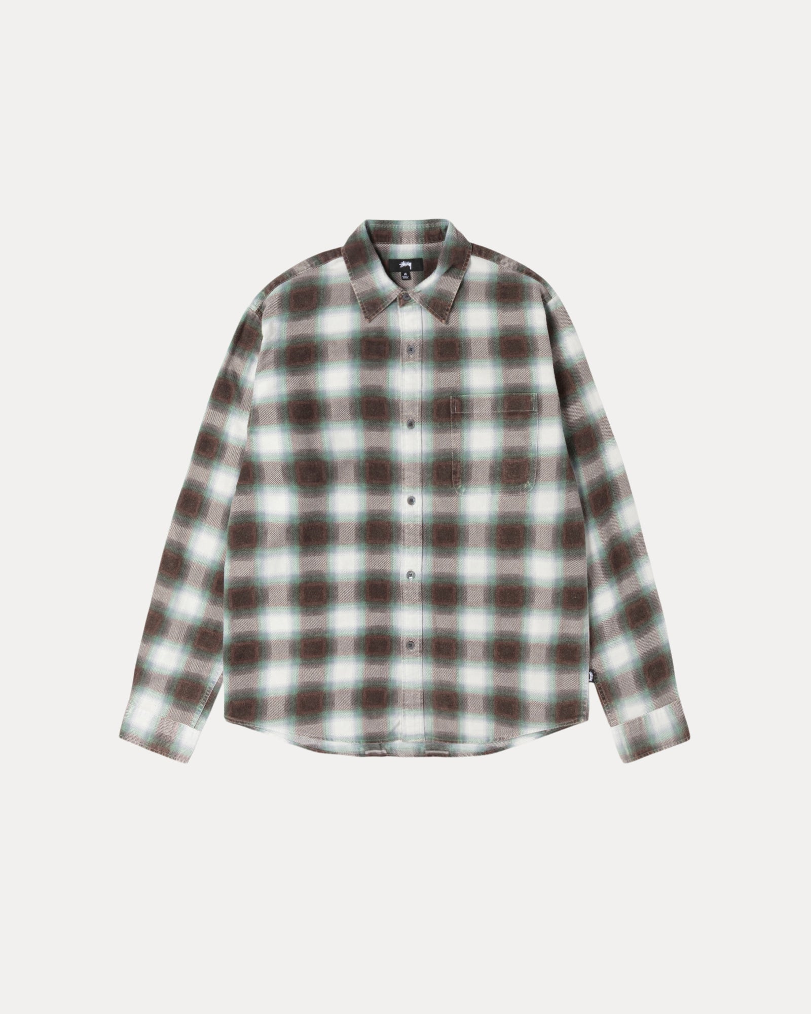 June Plaid Shirt Mens Long Sleeve In Bone