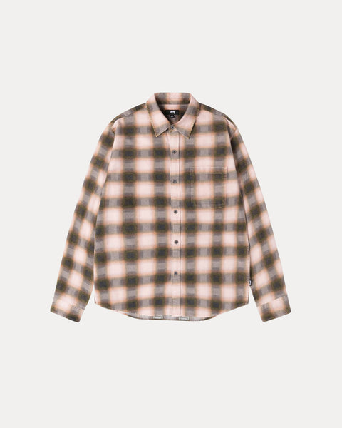 June Plaid Shirt Mens Long Sleeve In Rose