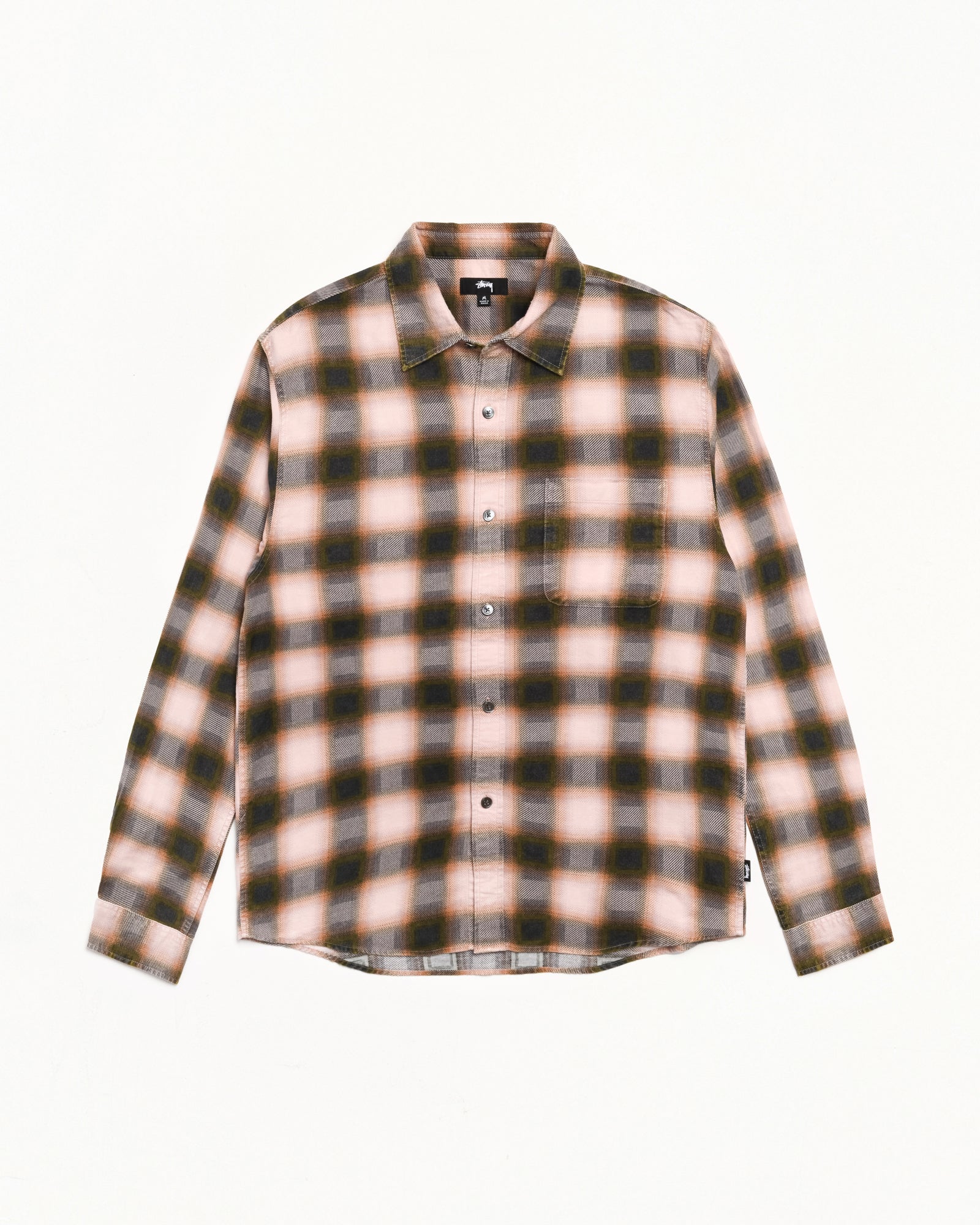 June Plaid Shirt Mens Long Sleeve In Rose