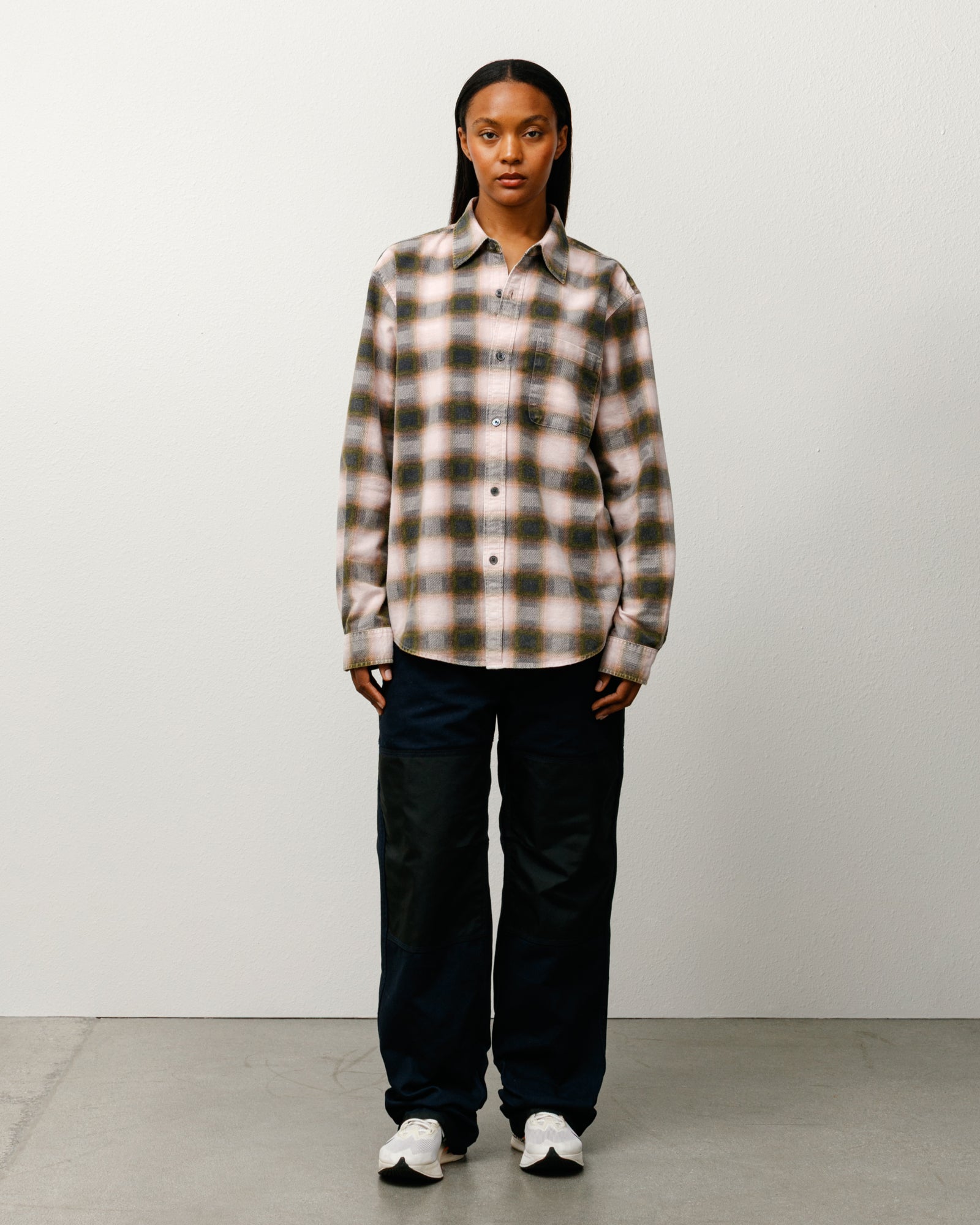 June Plaid Shirt Mens Long Sleeve In Rose