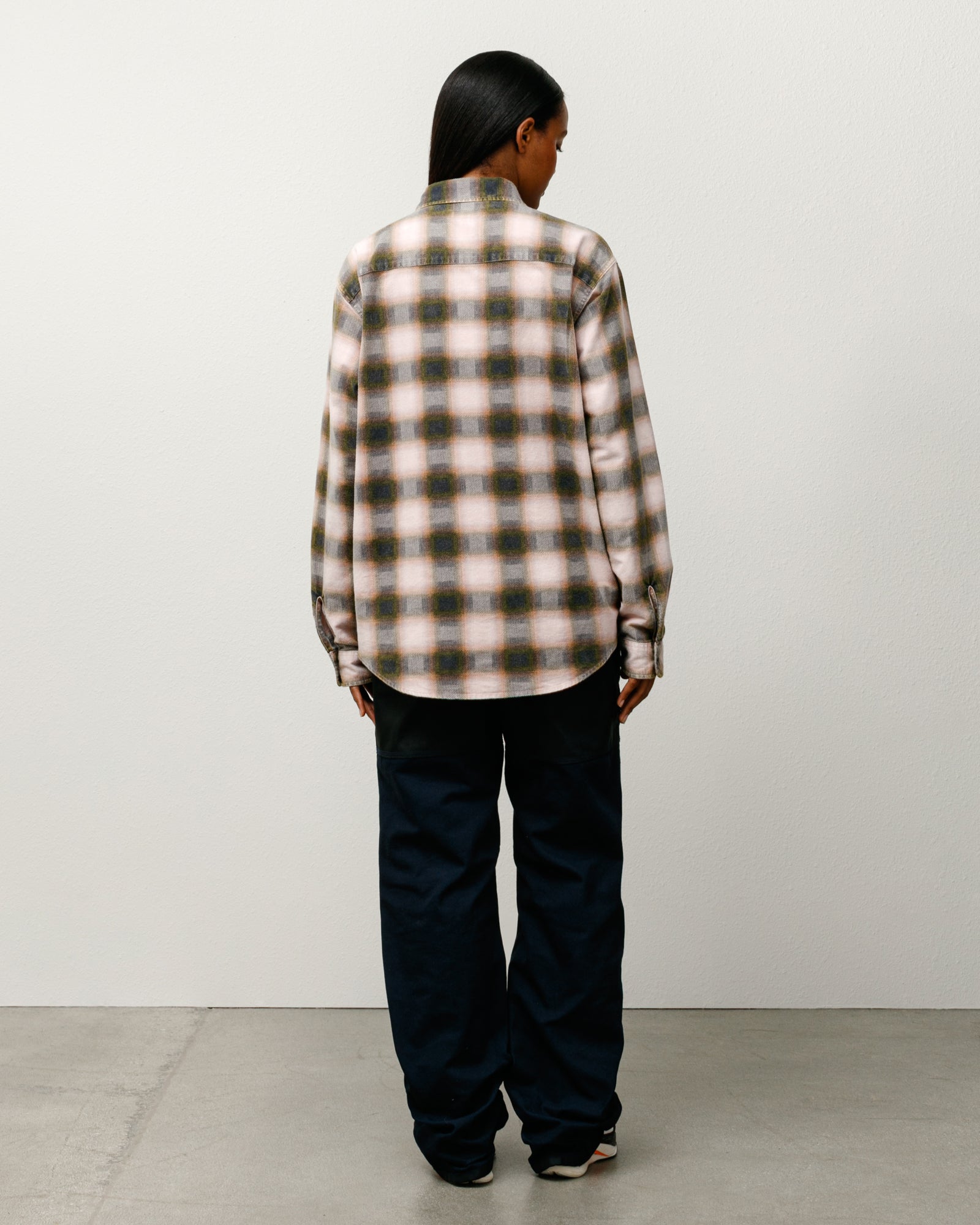 June Plaid Shirt Mens Long Sleeve In Rose
