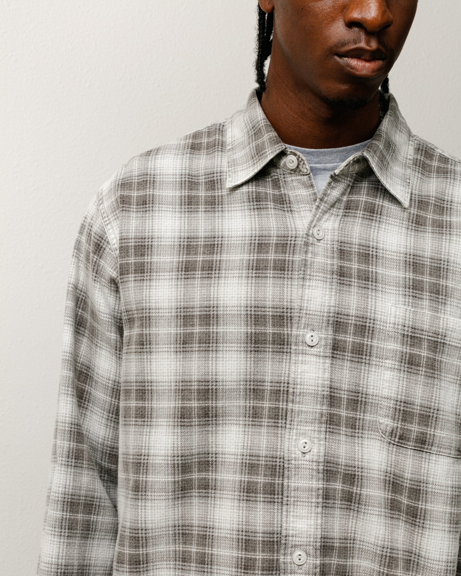 Dax Plaid Shirt Mens Long Sleeve In Brown