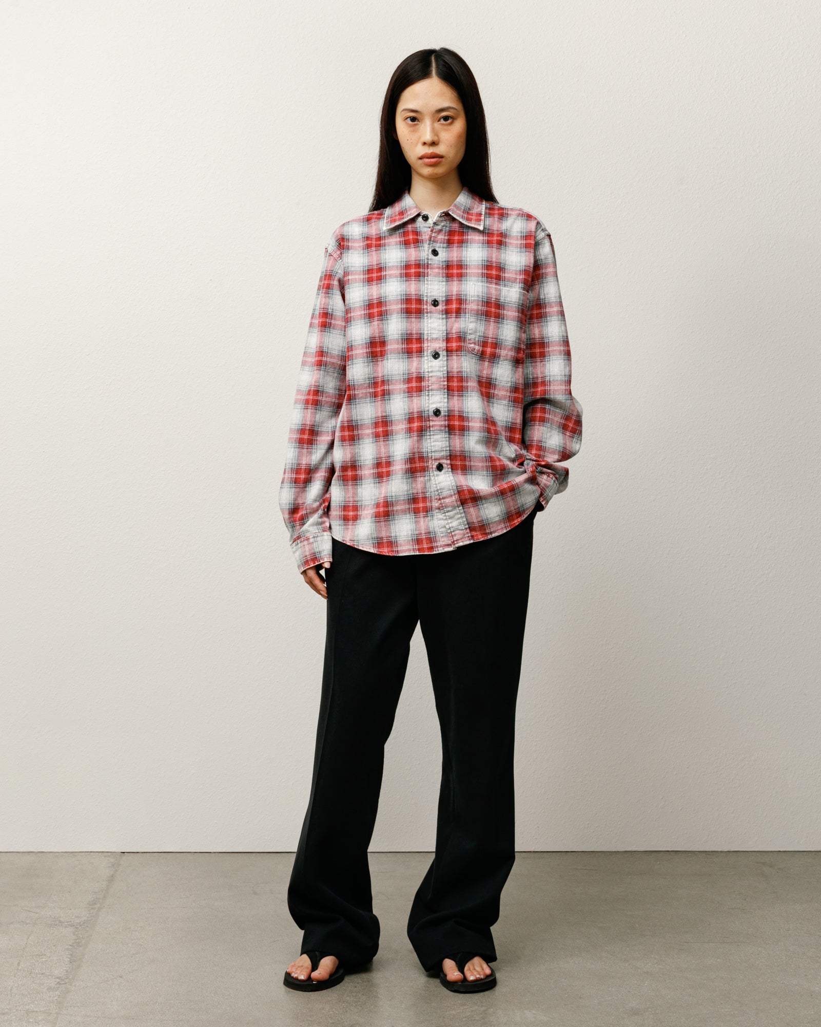 Dax Plaid Shirt Mens Long Sleeve In Red