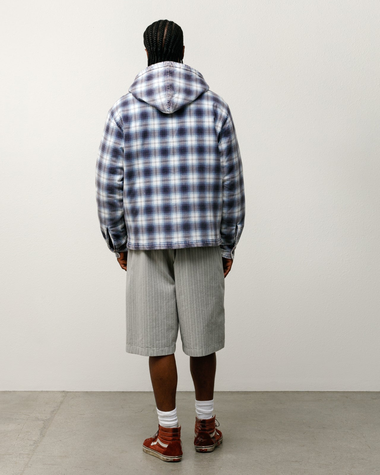 Stussy チェック柄 フード付きシャツ Zip Hooded Plaid Shirt – Blue | Outerwear | Stüssy Canada