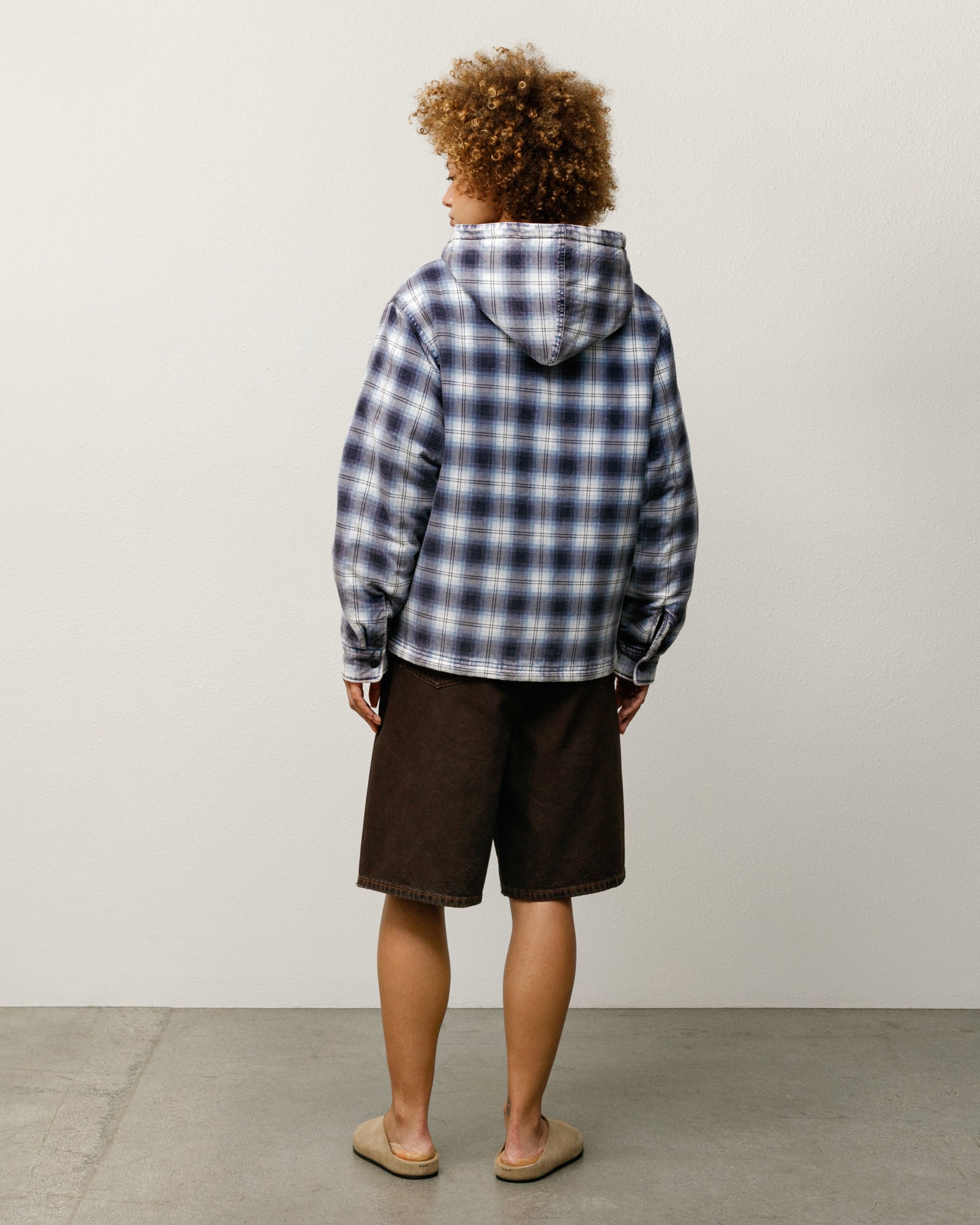 Zip Hooded Plaid Shirt – Blue | Outerwear | Stüssy Canada