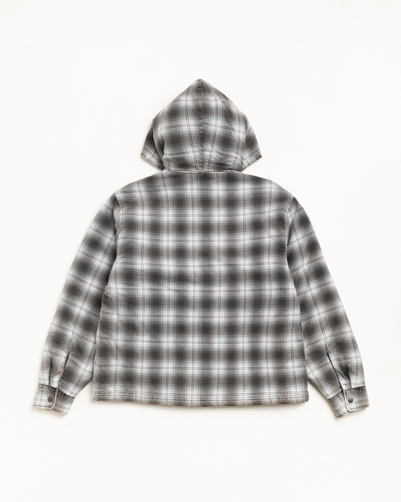 Zip Hooded Plaid Shirt – Charcoal | Outerwear | Stüssy Canada
