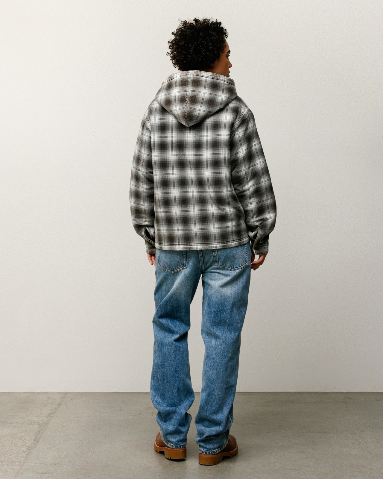 Zip Hooded Plaid Shirt – Charcoal | Outerwear | Stüssy Canada