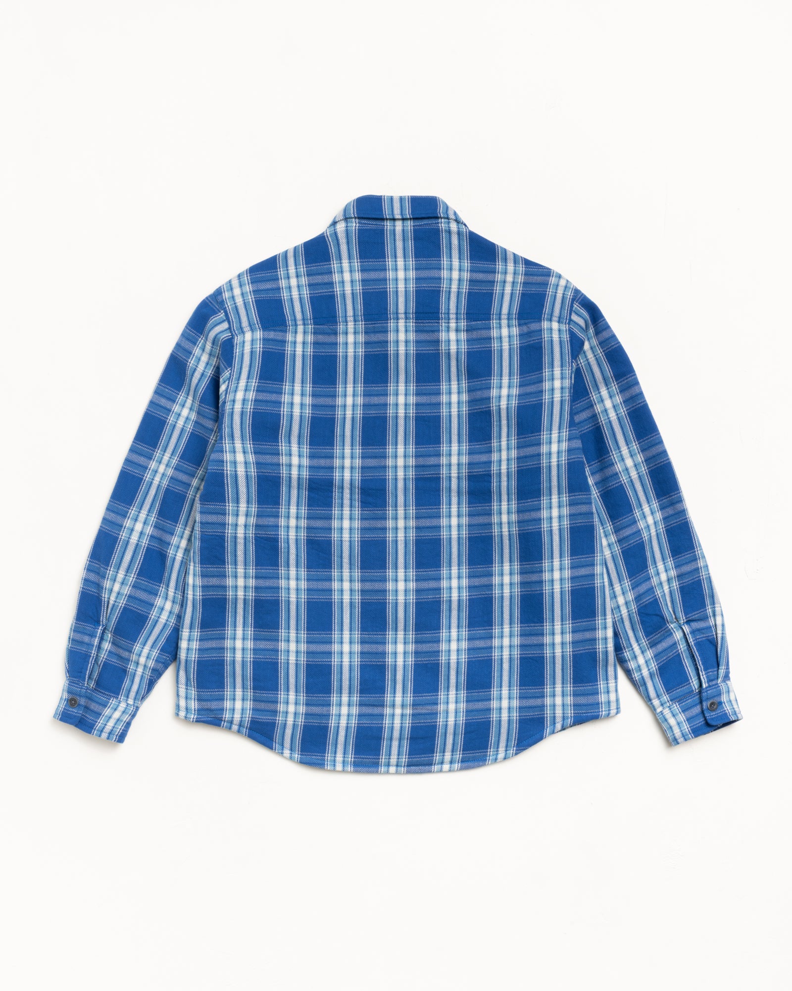 Lau Plaid Shirt Jacket Mens Long Sleeve In Blue