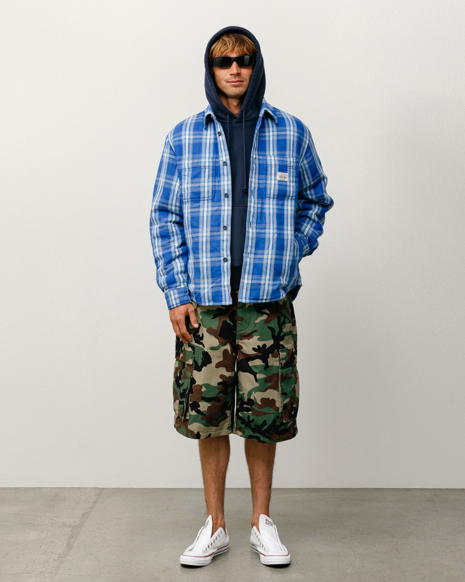Lau Plaid Shirt Jacket – Blue | Tops & Shirts | Stüssy Canada