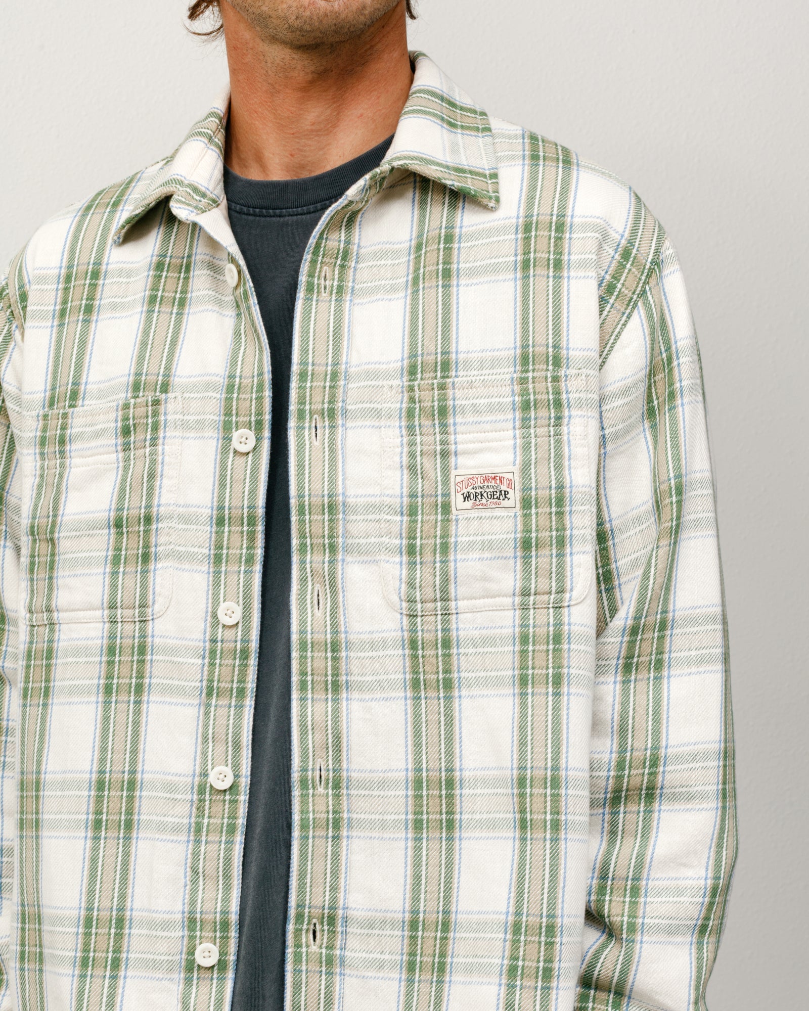 Lau Plaid Shirt Jacket – Off White | Tops & Shirts | Stüssy Canada