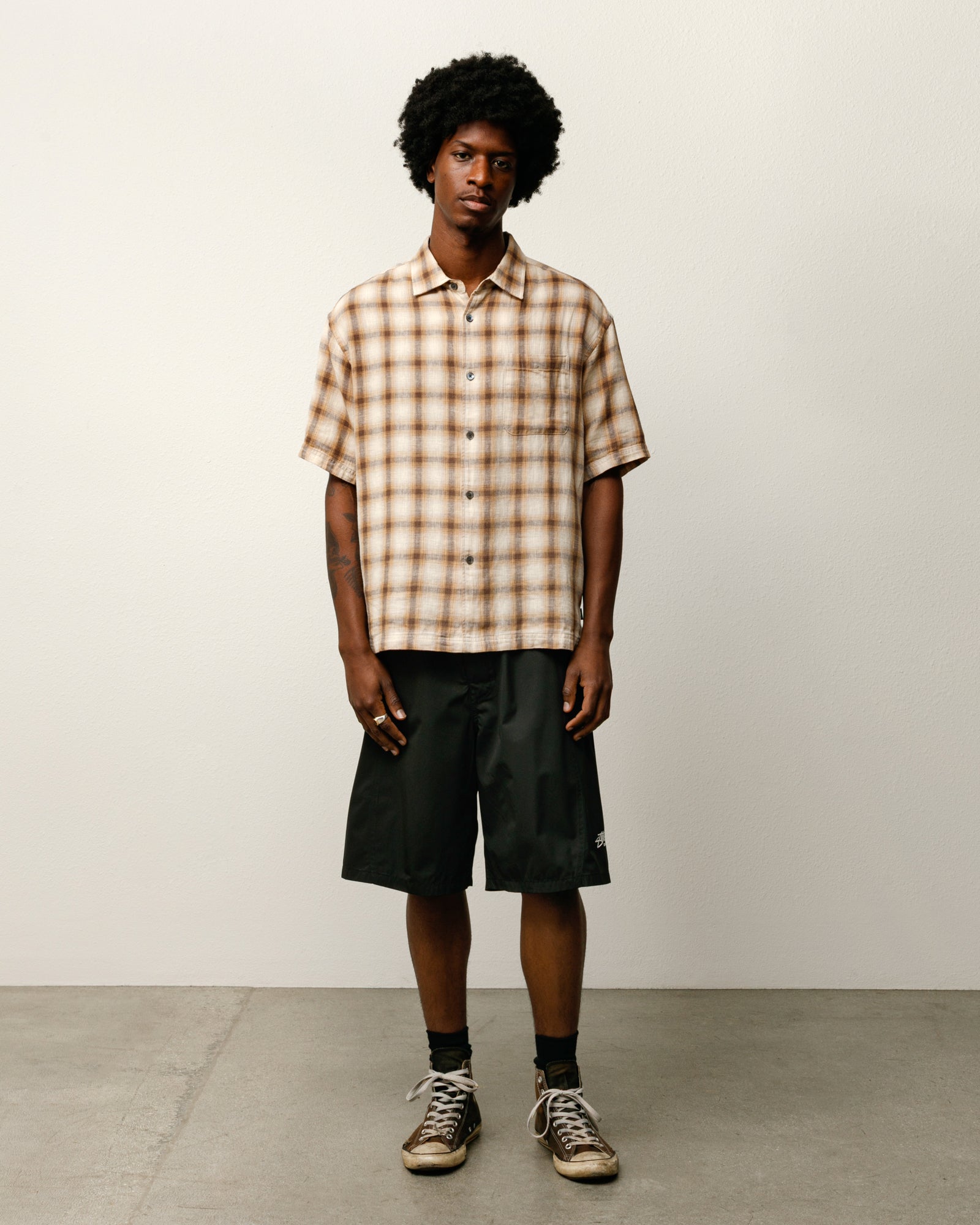 Liam SS Plaid Shirt – Brown | Tops & Shirts | Stüssy Canada