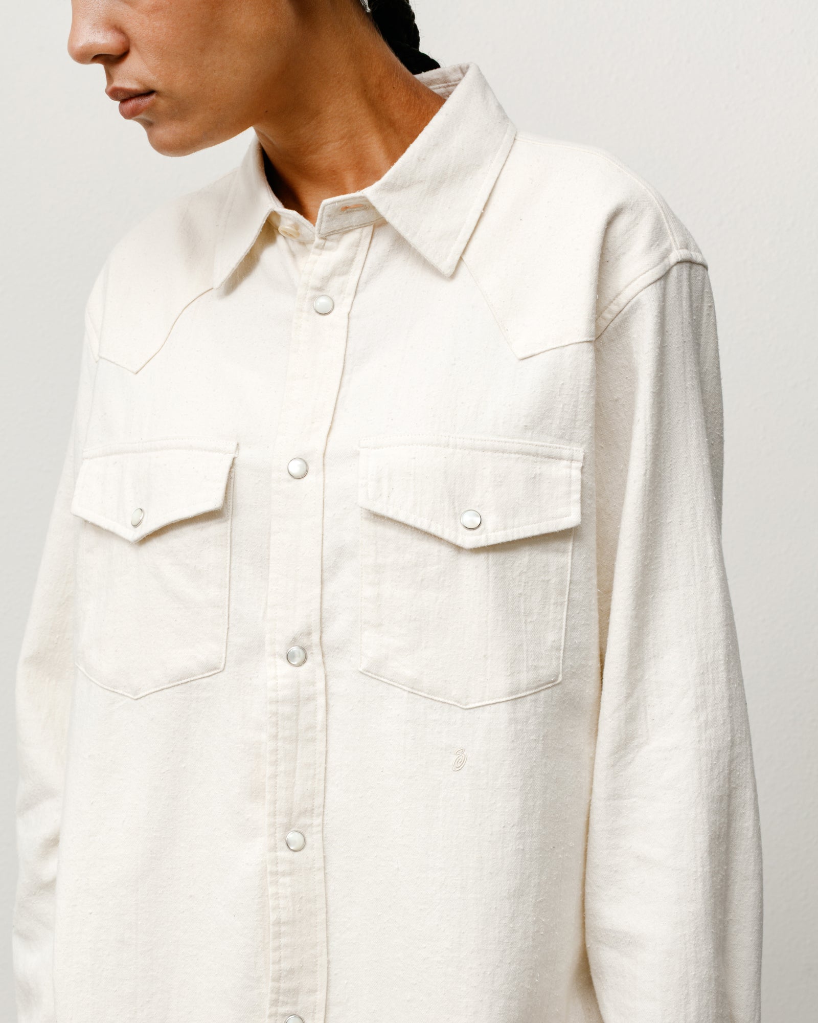 Cotton Silk Western Shirt – Off White | Tops & Shirts | Stüssy Canada