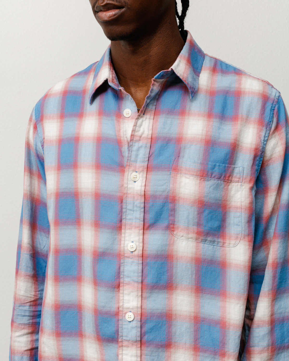 Beach Ombre Plaid Shirt – Blue | Tops & Shirts | Stüssy Canada