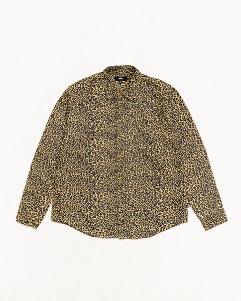 Animal Print Flannel Shirt Unisex Long Sleeve In Leopard