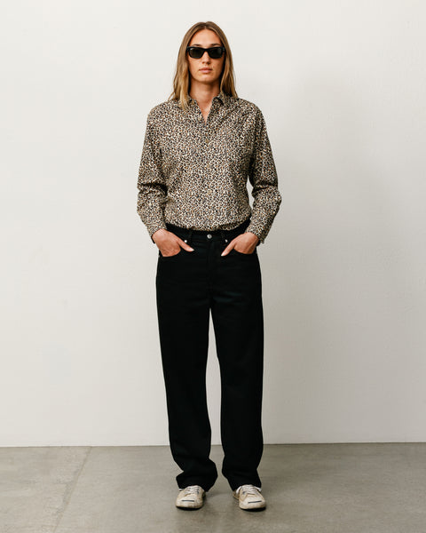 Animal Print Flannel Shirt Unisex Long Sleeve In Leopard