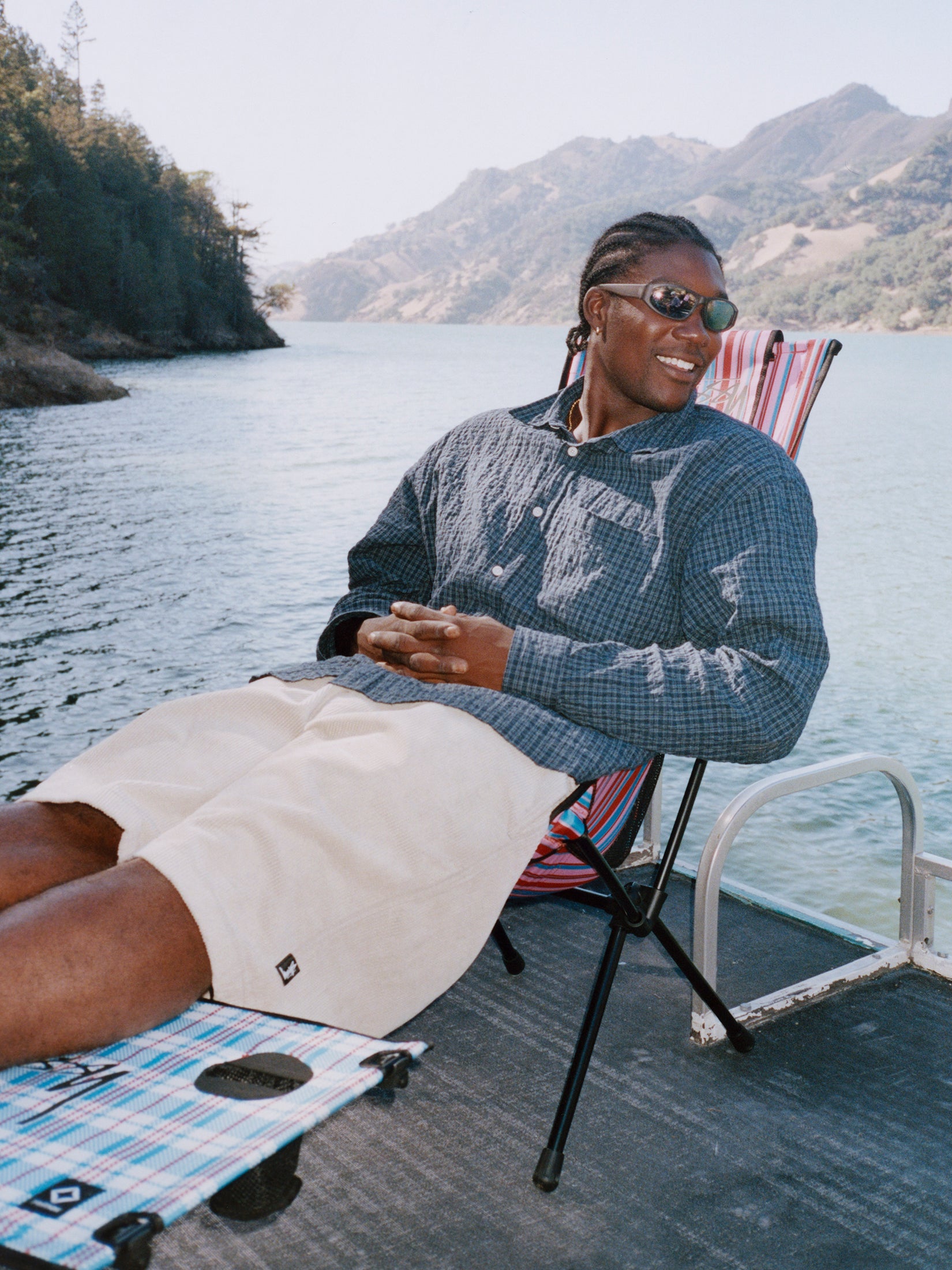 Standard Crinkle Shirt - Navy Check | Tops & Shirts | Stüssy Canada