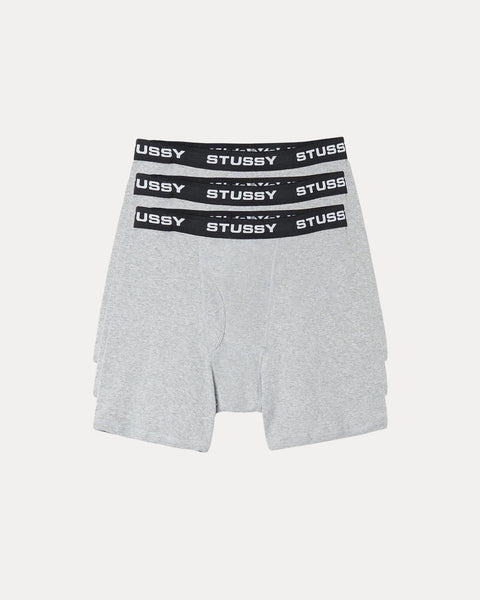 Stussy Boxer Briefs- 3 Pack Accessories Regular In Grey Heather
