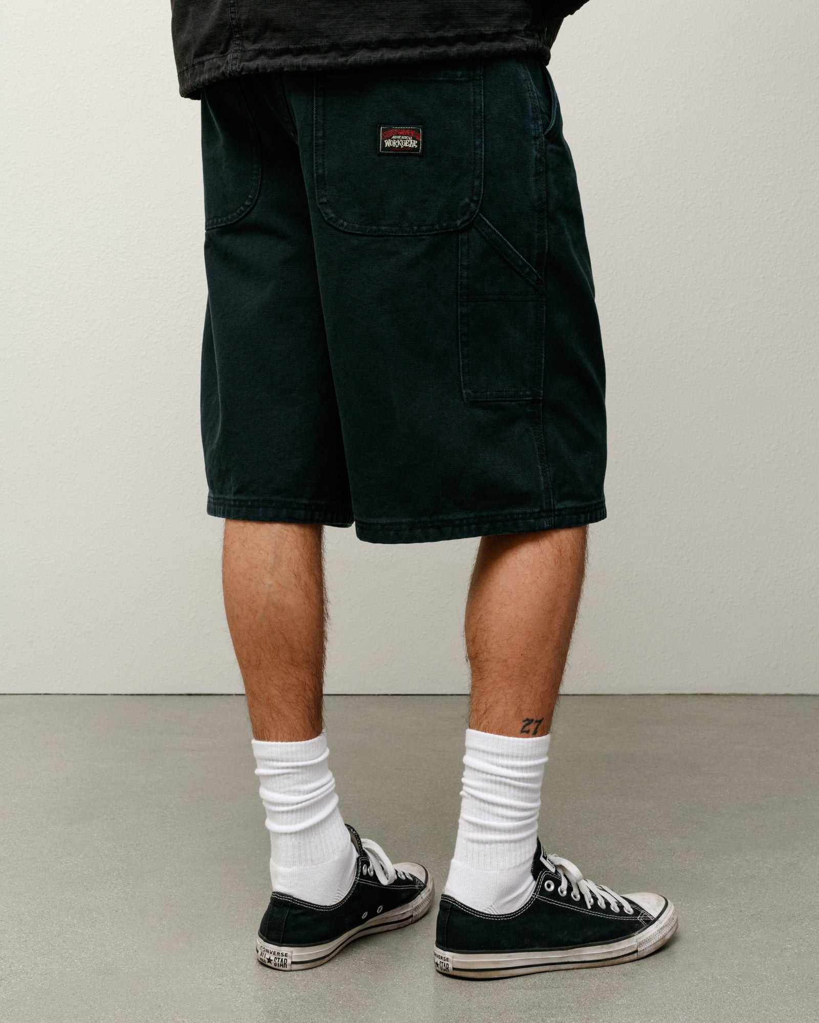 Work Short Washed Canvas Mens Regular In Black