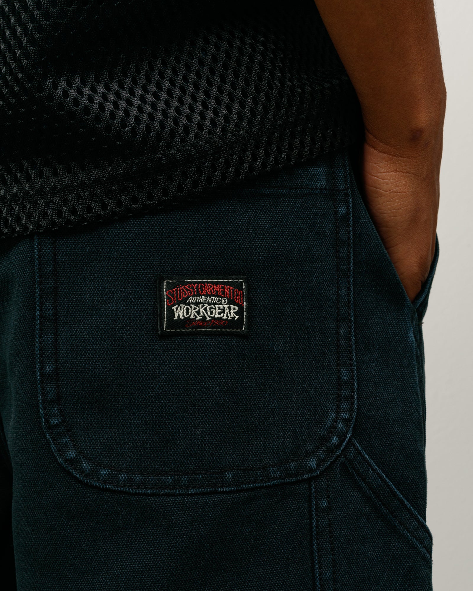Work Short Washed Canvas Mens Regular In Black