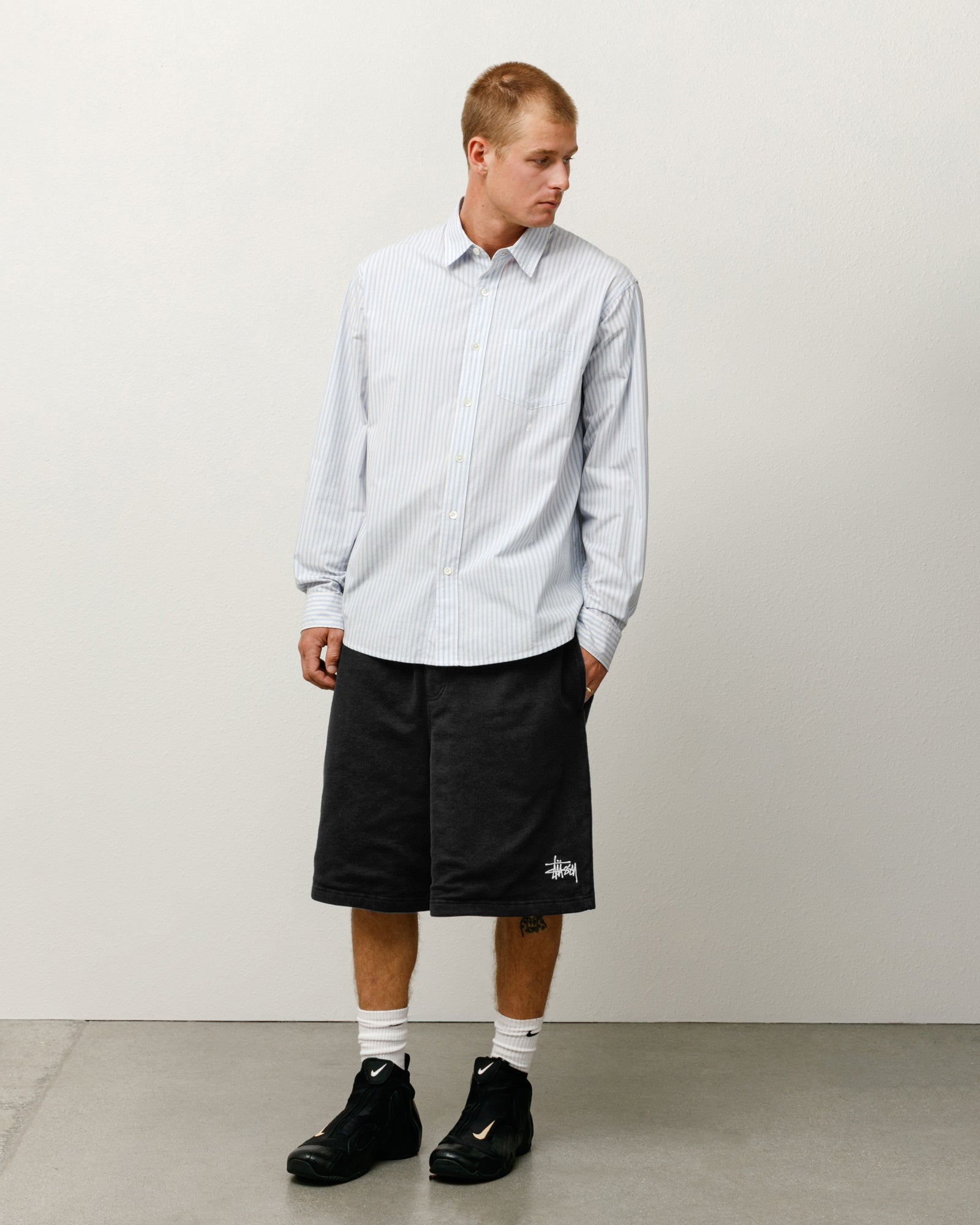 Double Layer Jersey Short Mens Regular In Black