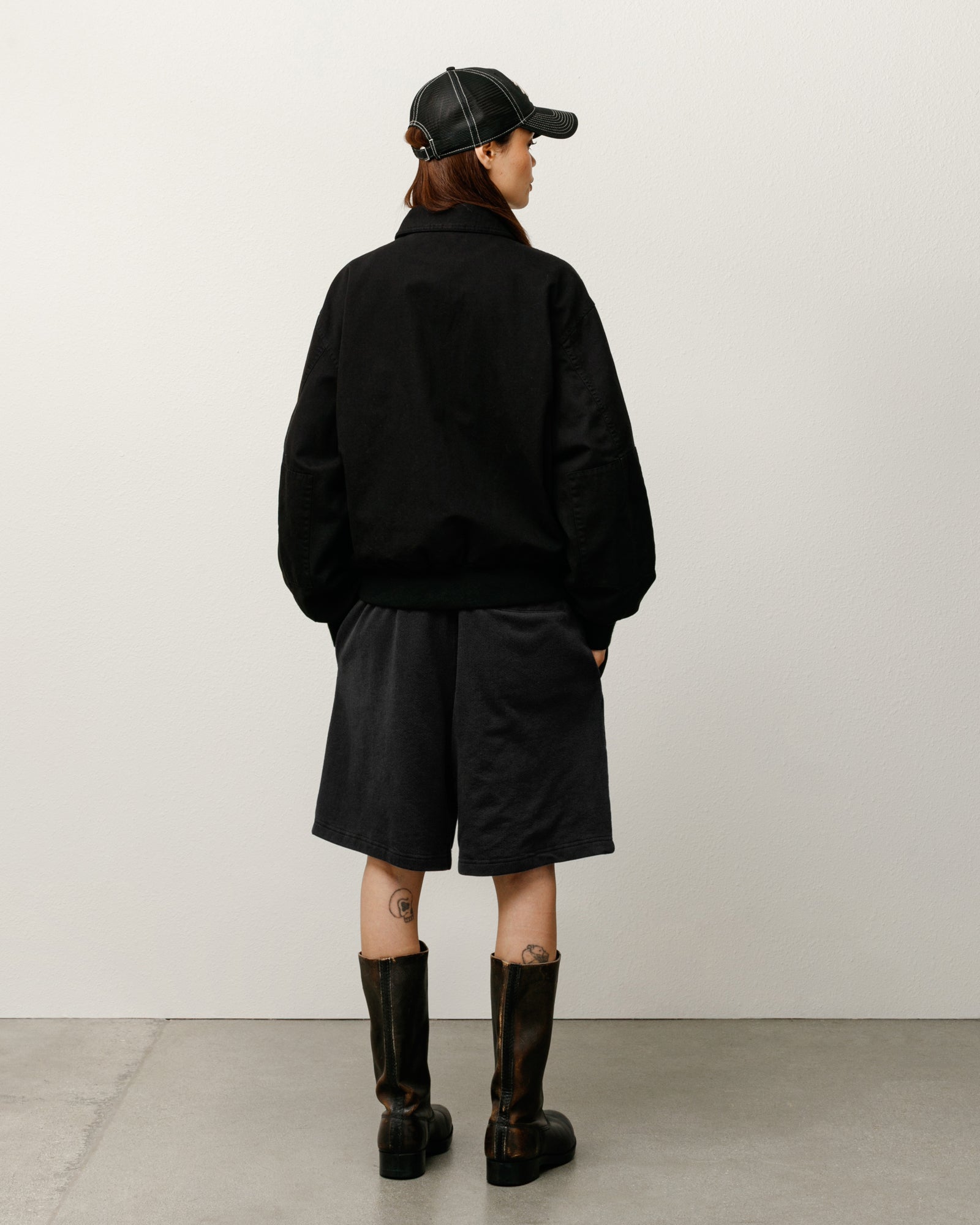 Double Layer Jersey Short Mens Regular In Black