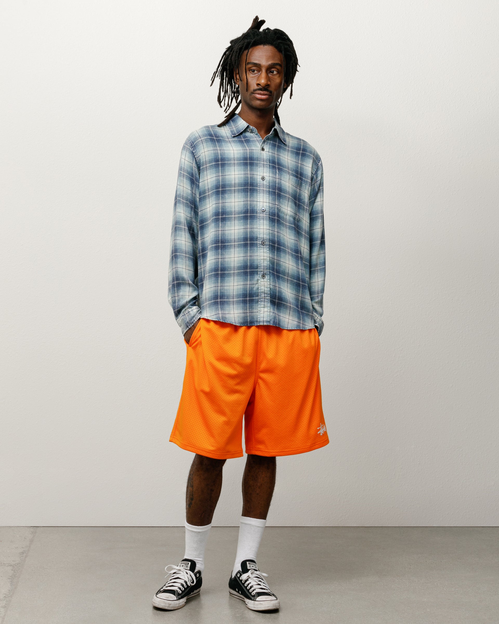 Mesh Short Basic Mens Regular In Orange