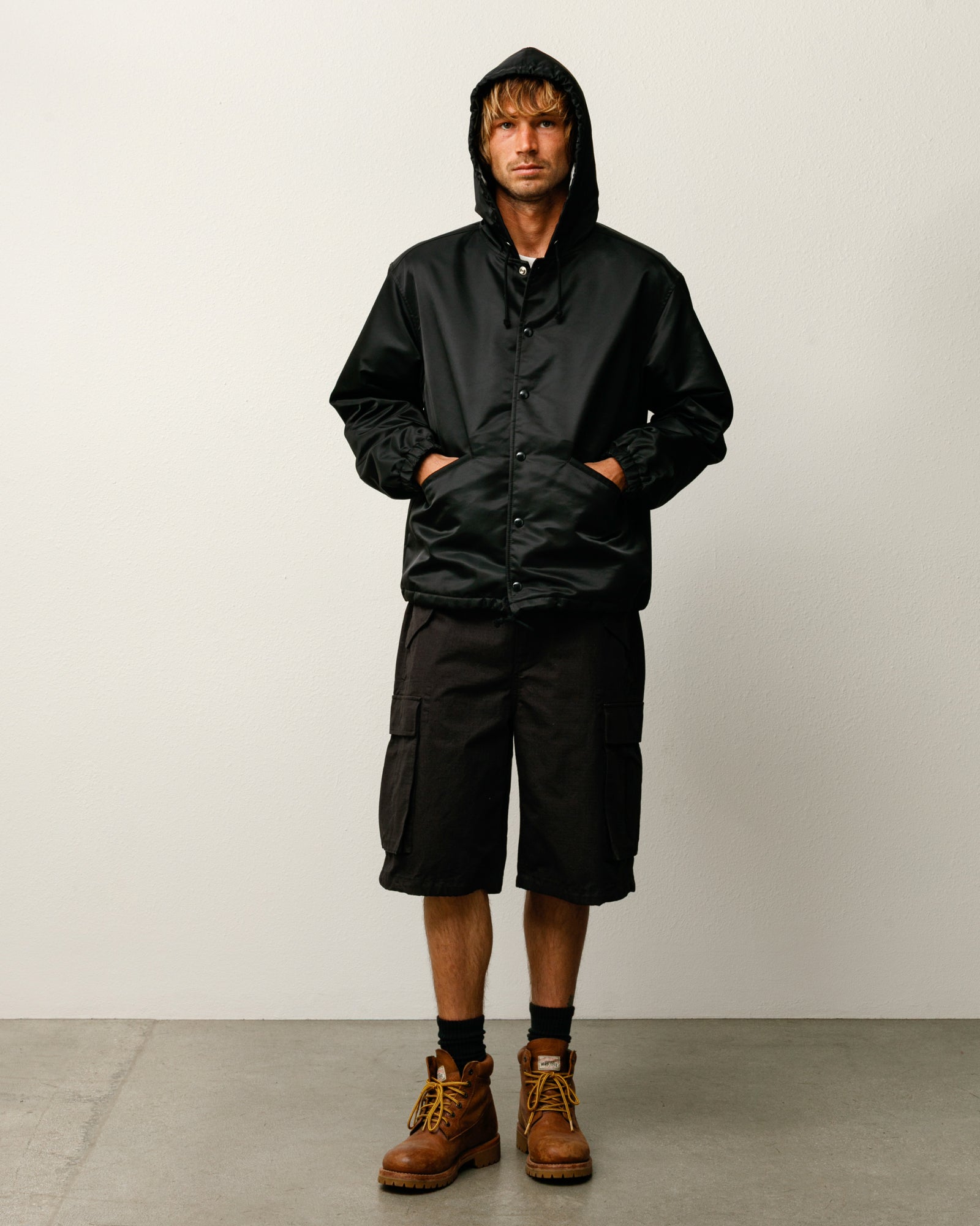 Cargo Short Ripstop Mens Regular In Black