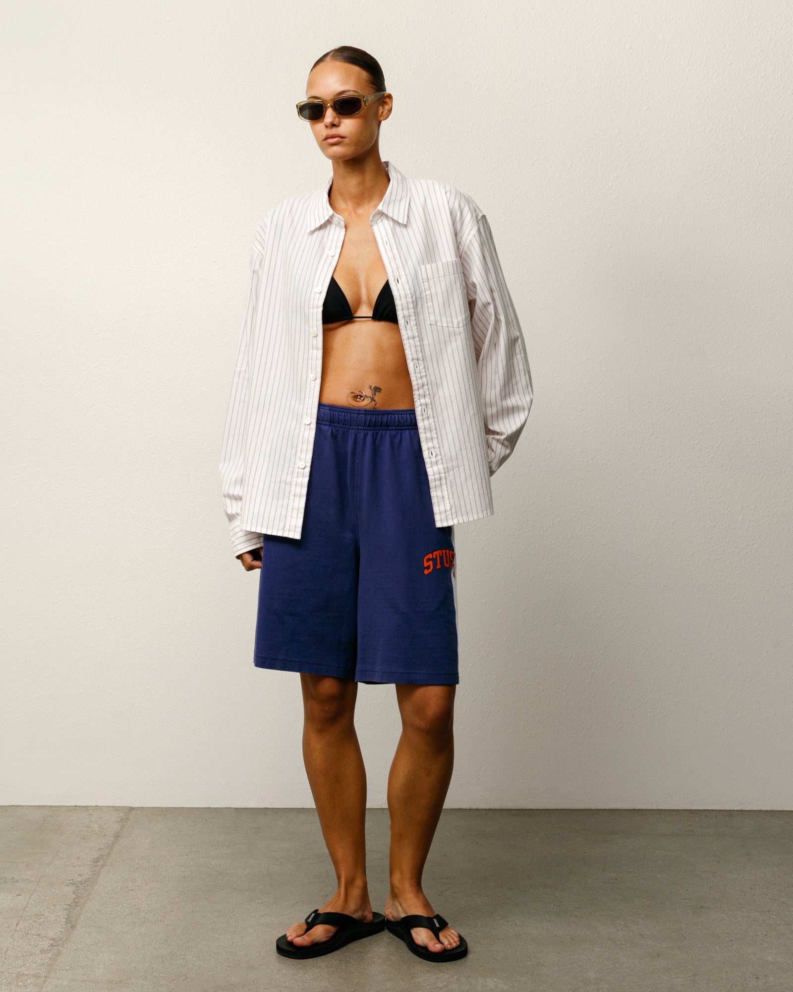 Stripe Jersey Short Mens Regular In Blue