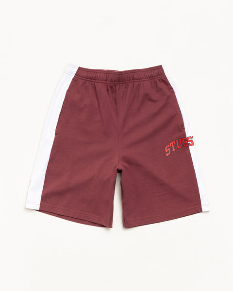 Stripe Jersey Short Mens Regular In Burgundy