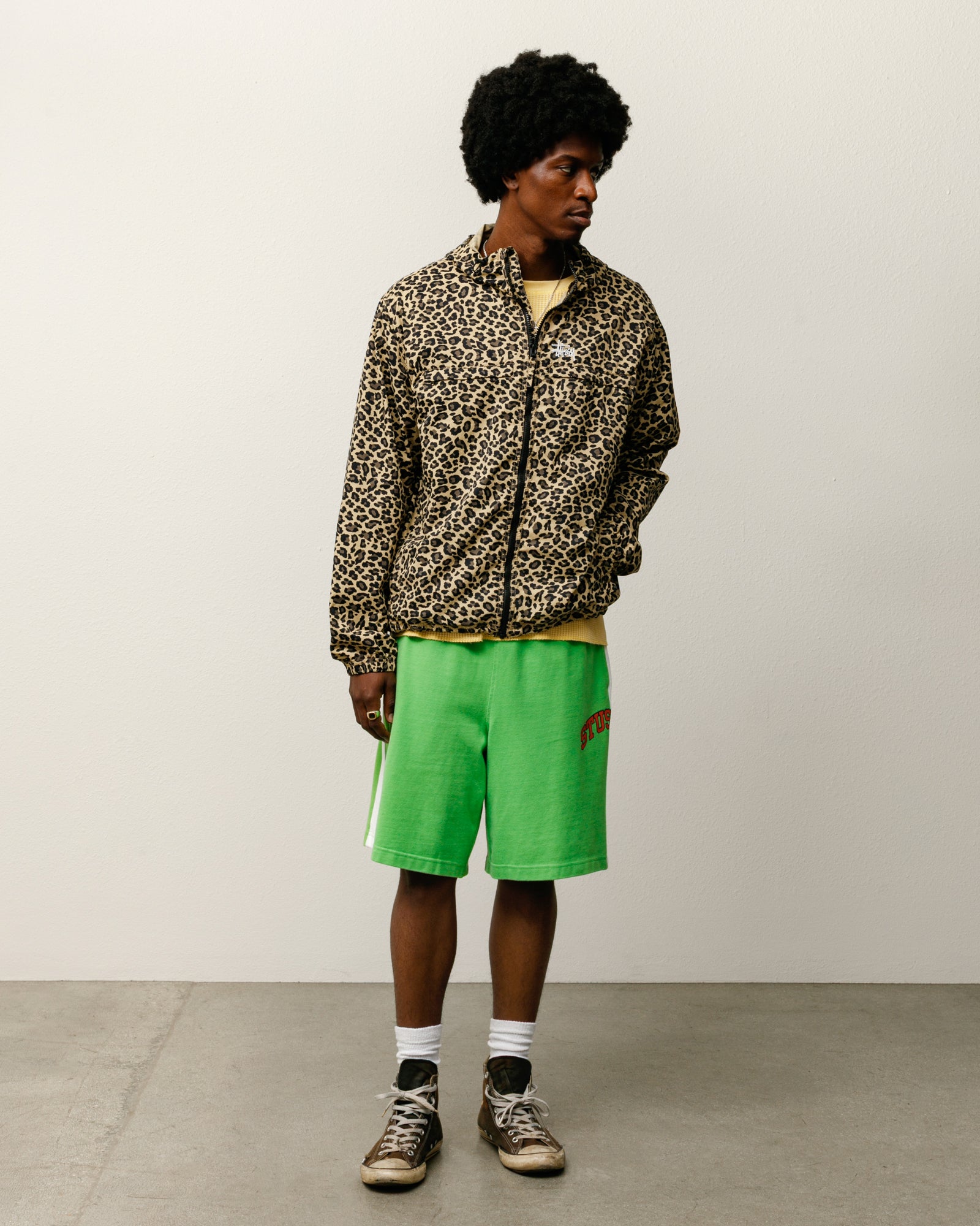 Stripe Jersey Short Mens Regular In Kiwi