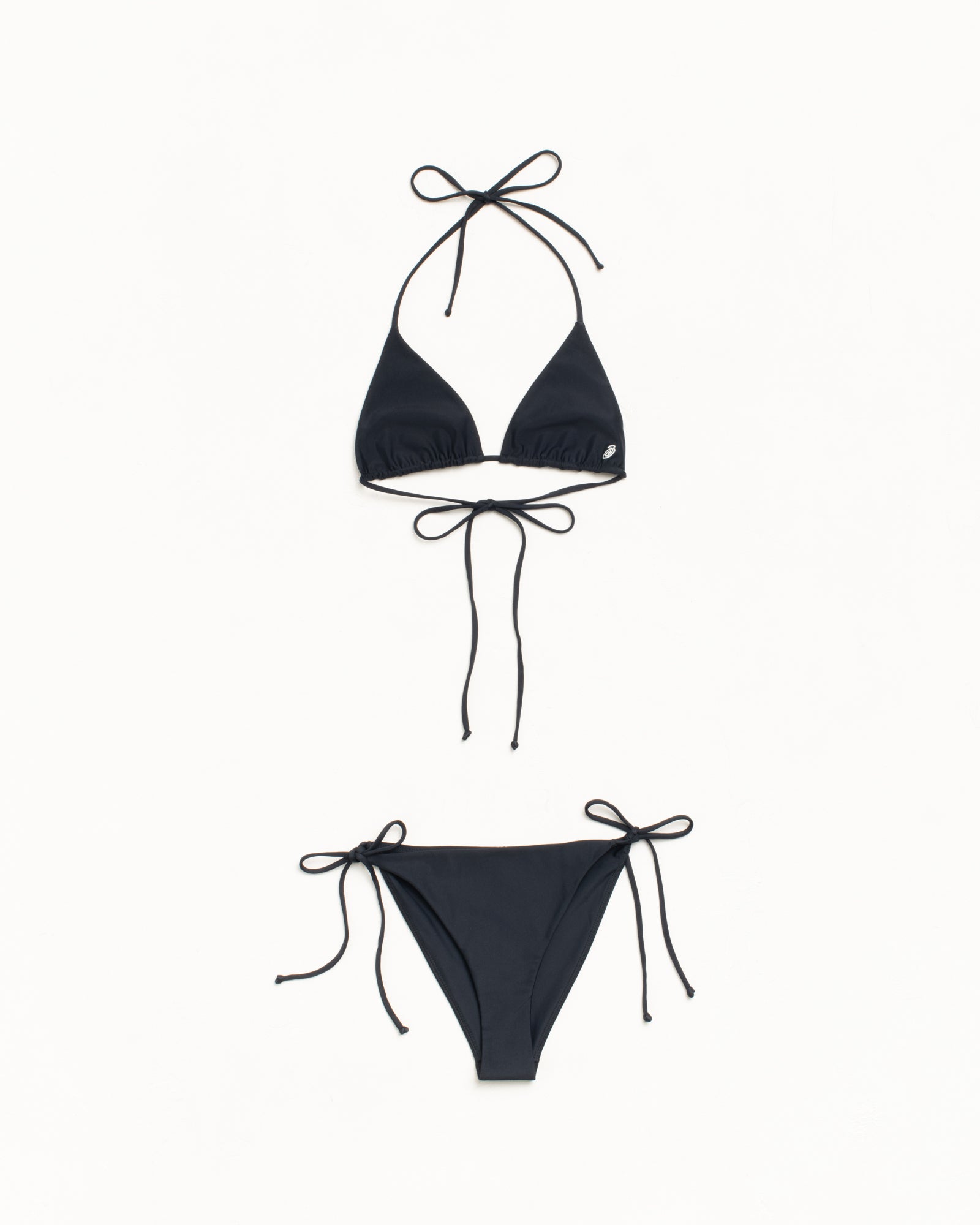 Side Tie Bikini Bottom Womens Swim in the color Black