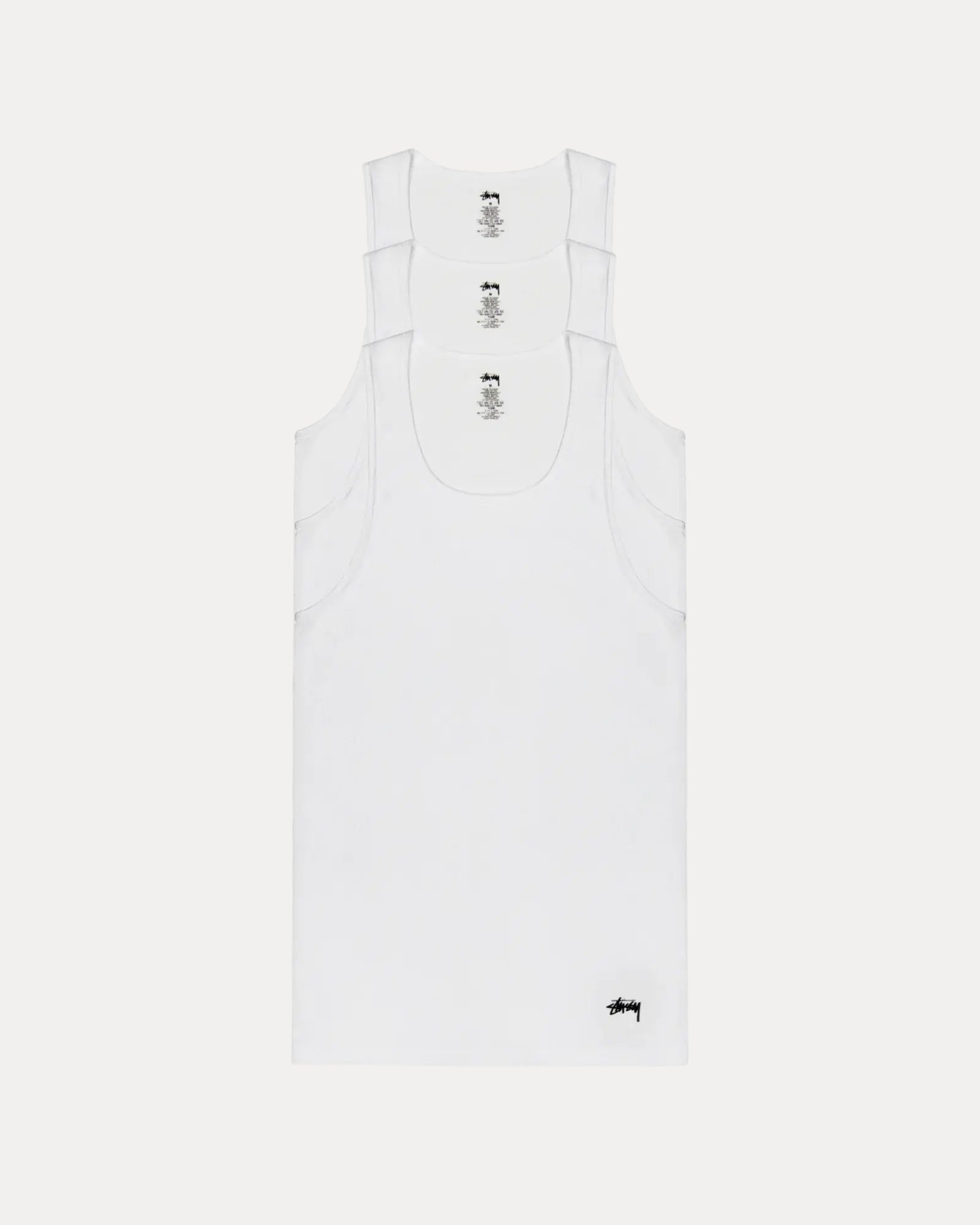 Stussy Tank Undershirt- 3 Pack Accessories Short Sleeve In White