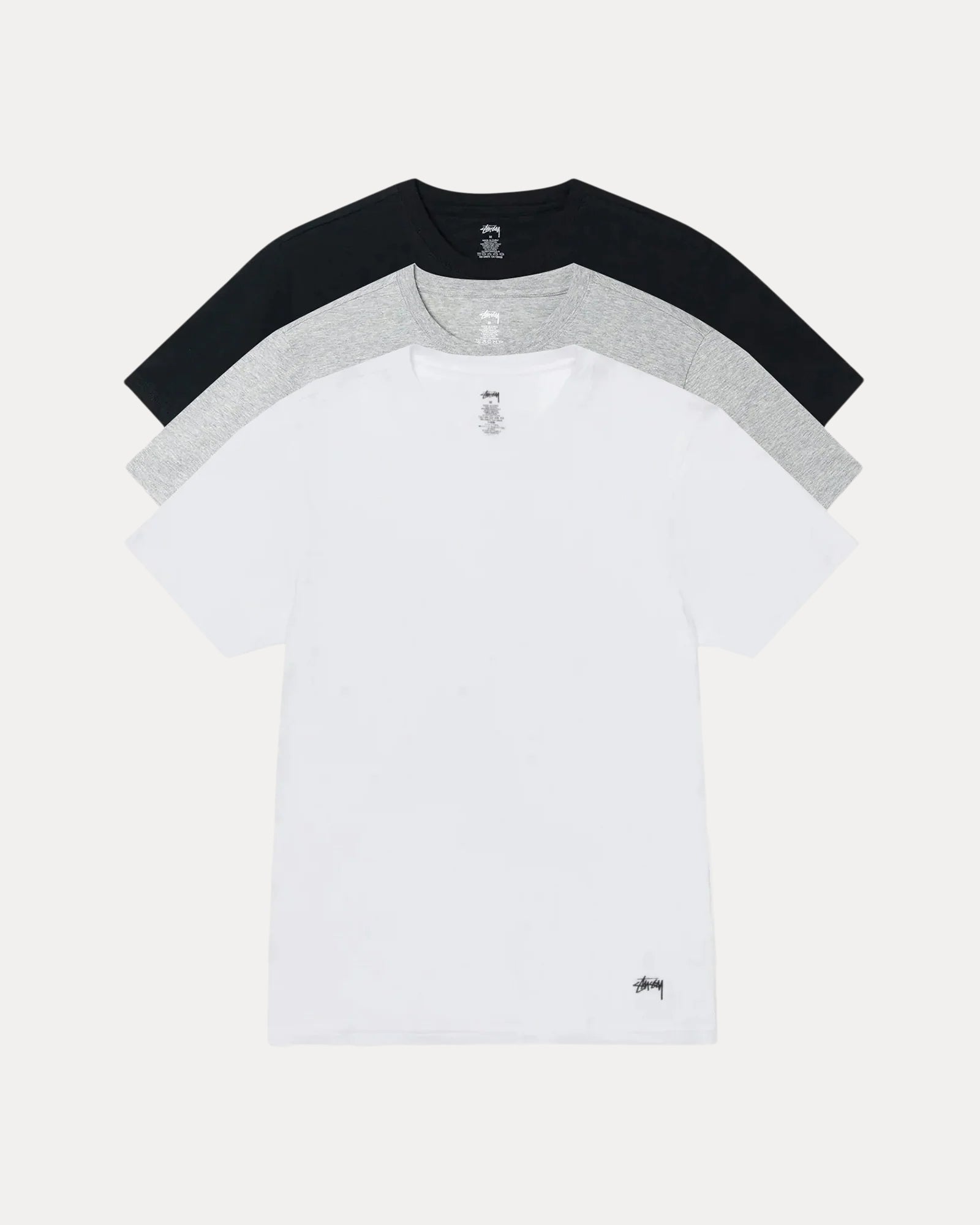 Stussy Undershirt Multi 3 Pack Mens Short Sleeve In Multi